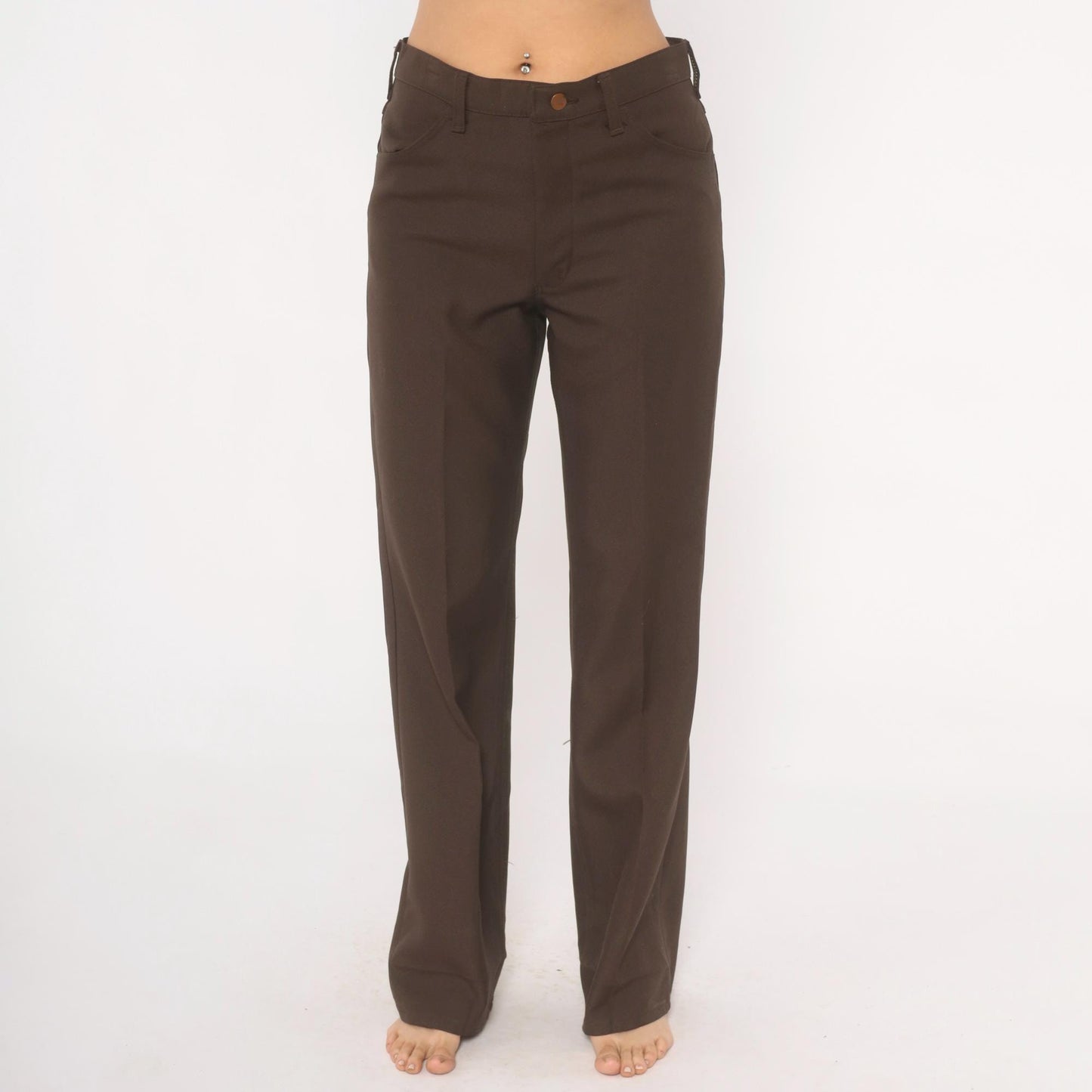 70s Wrangler Brown Straight Leg Trousers High Waist Western Five Pocket 32x32