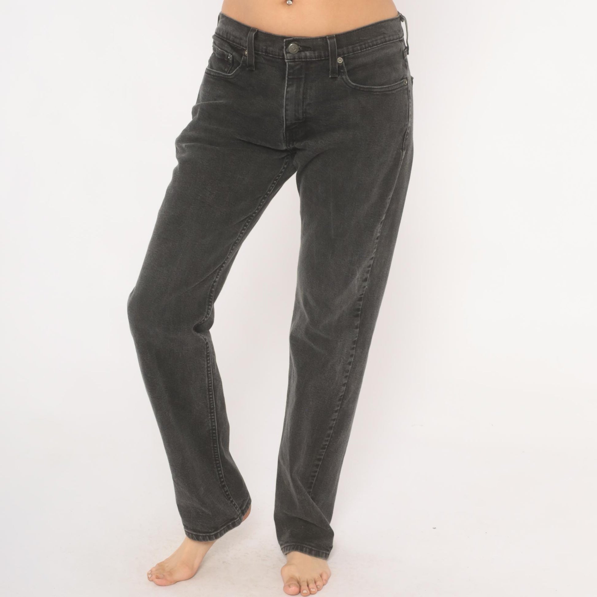Levi's 514 Straight Leg Jeans Faded Black Charcoal Wash Denim W32 L34