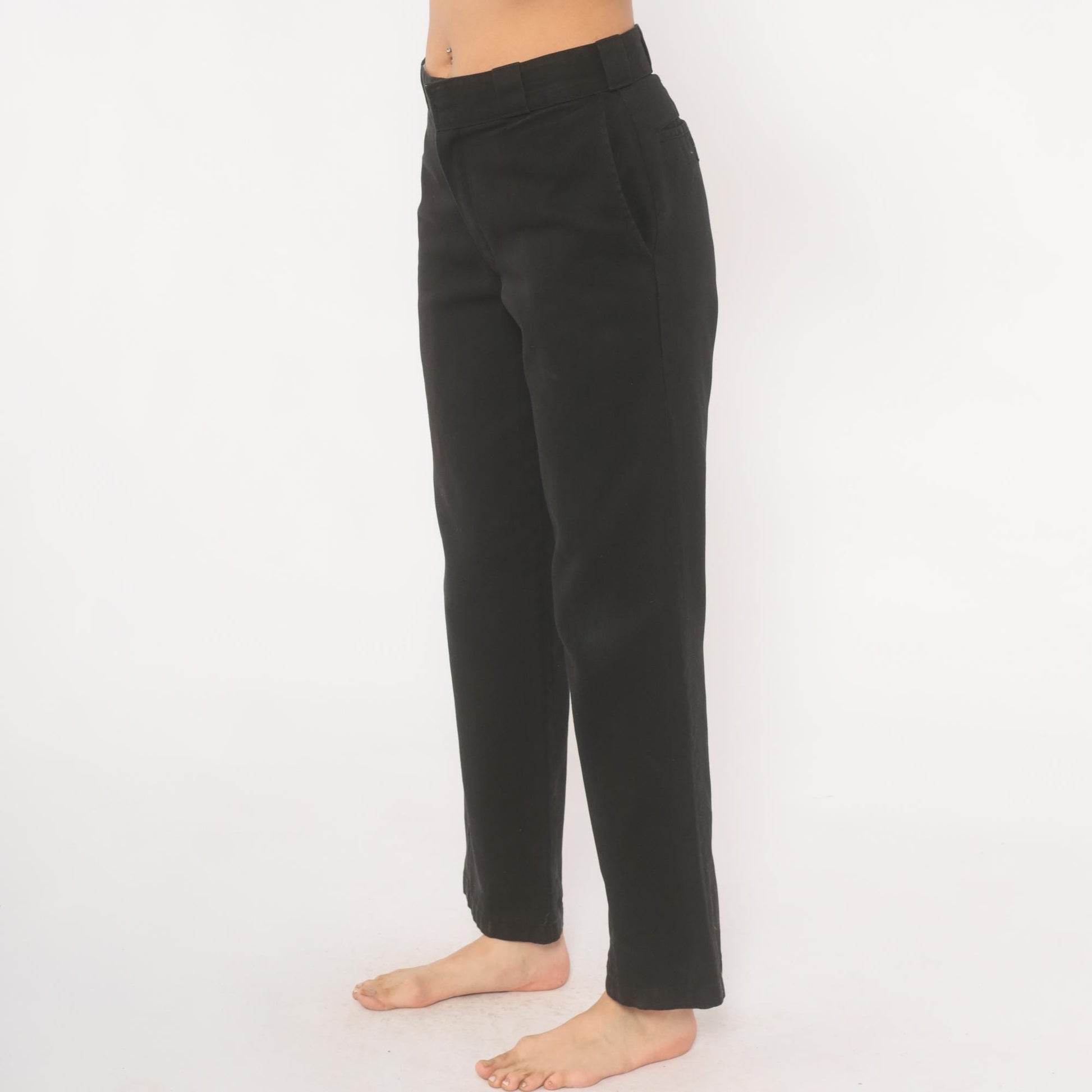 2000s Dickies Black Straight Leg Work Pants Low Rise Cotton Small S