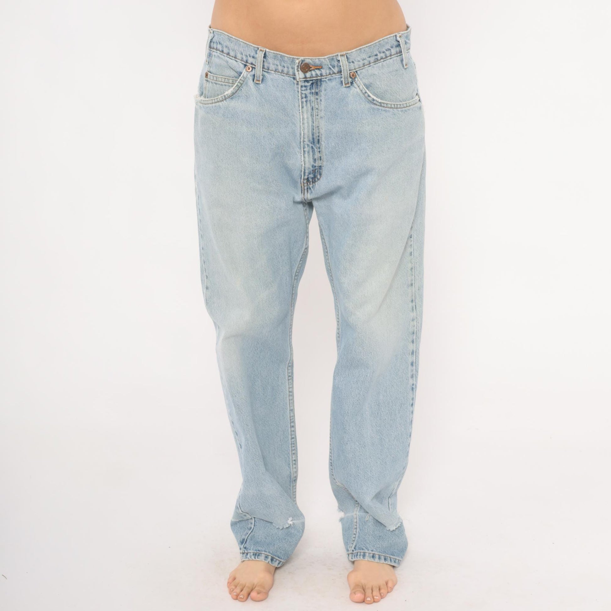 Levi's 505 Light Wash Jeans 2000s Straight Leg Denim Cotton W36 L30