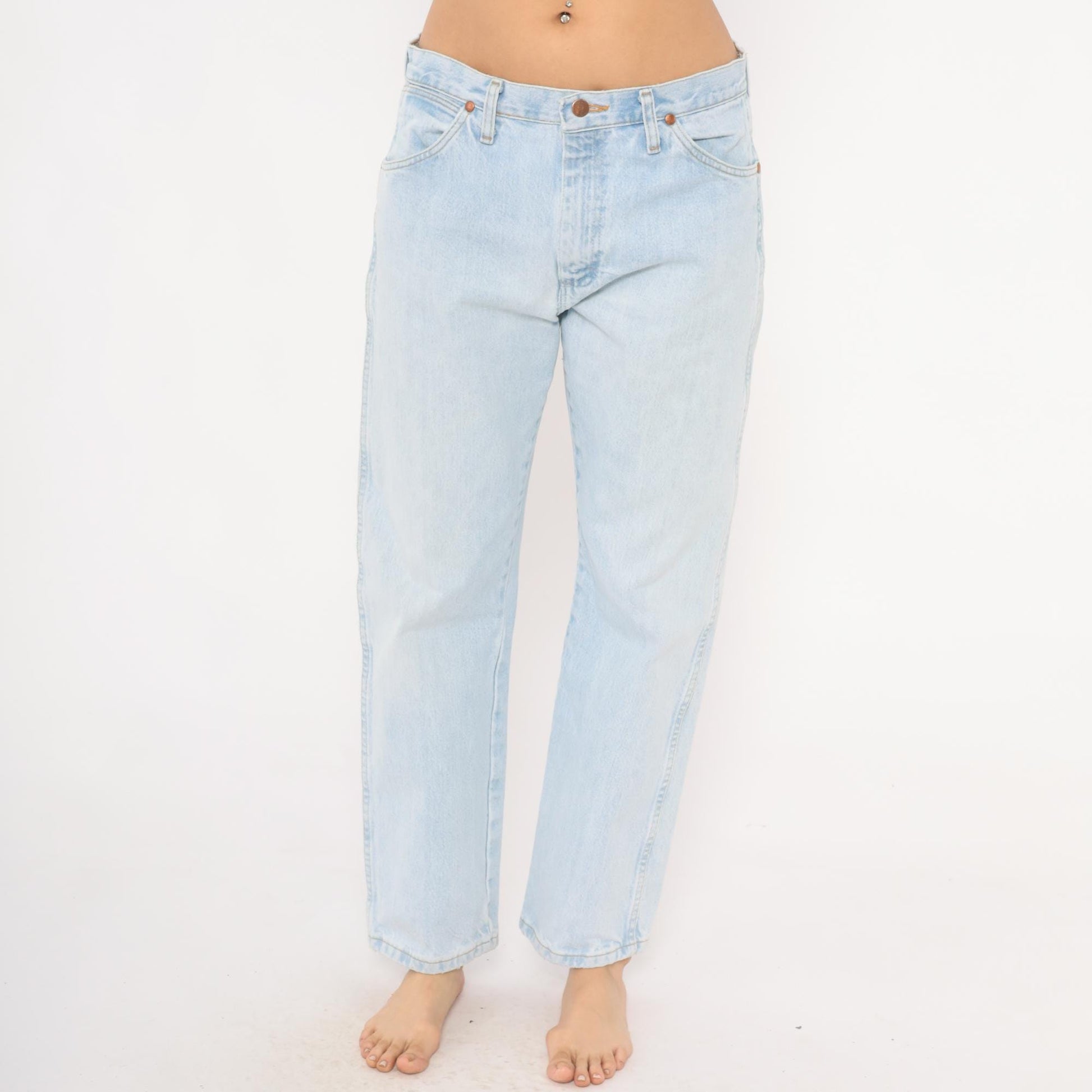 2000s Wrangler Light Wash Straight Leg High Rise Mom Jeans 34x30