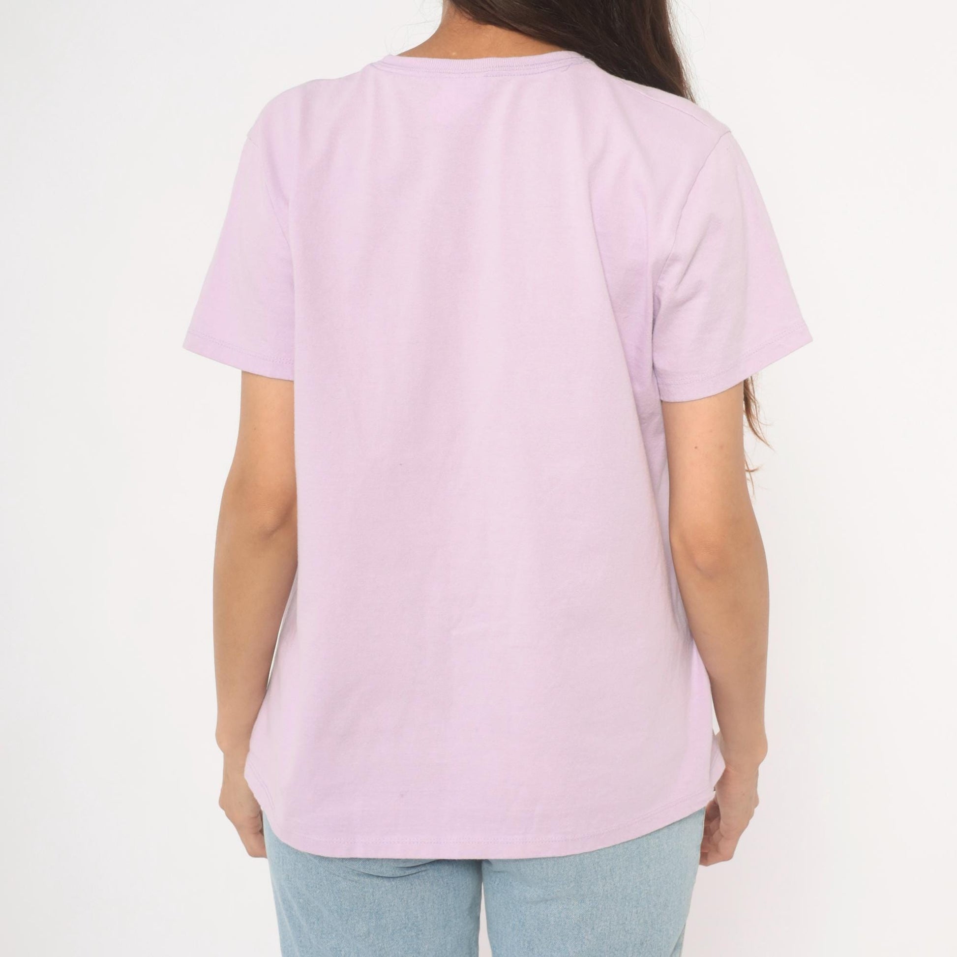 00s Port & Company Stay At Home Cat Mom Graphic Tee Lavender Large L