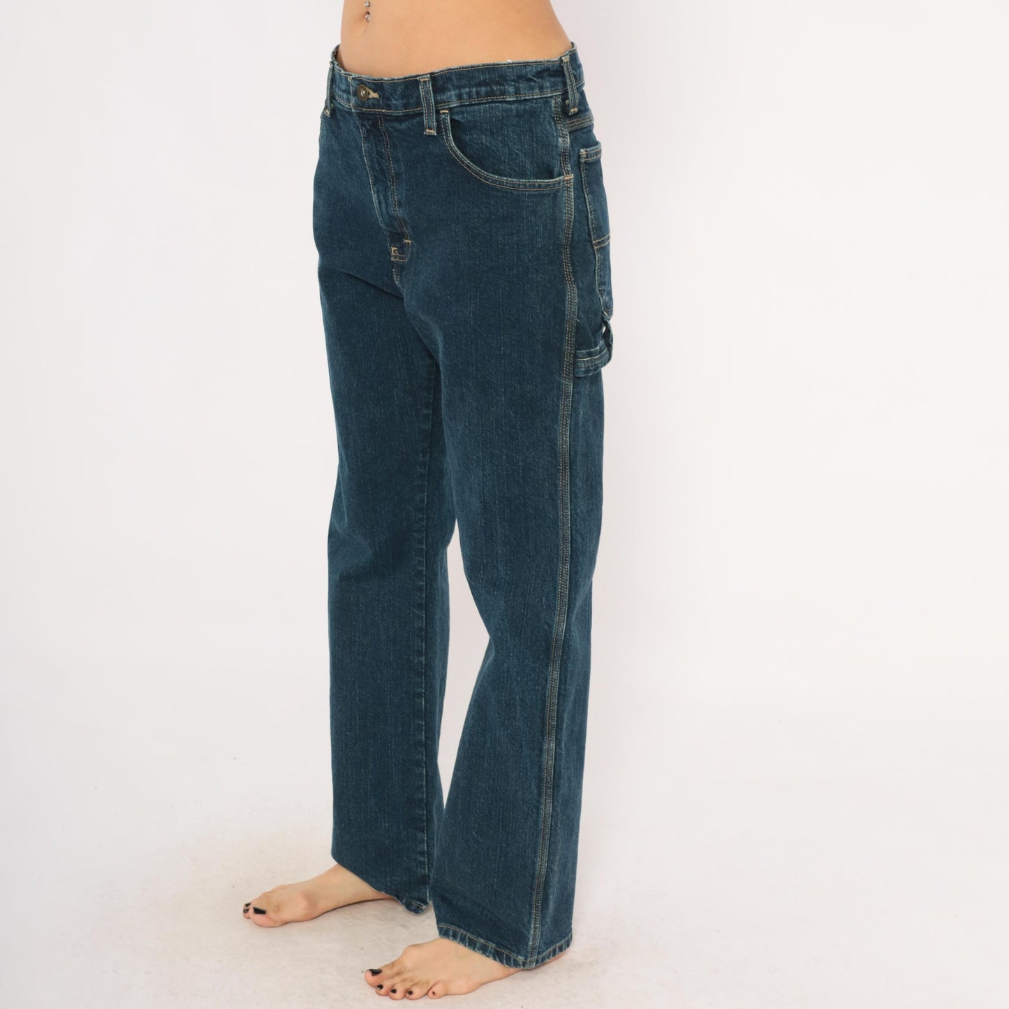 Dickies Carpenter Jeans Dark Wash Straight Leg Utility Denim 32x32 Medium