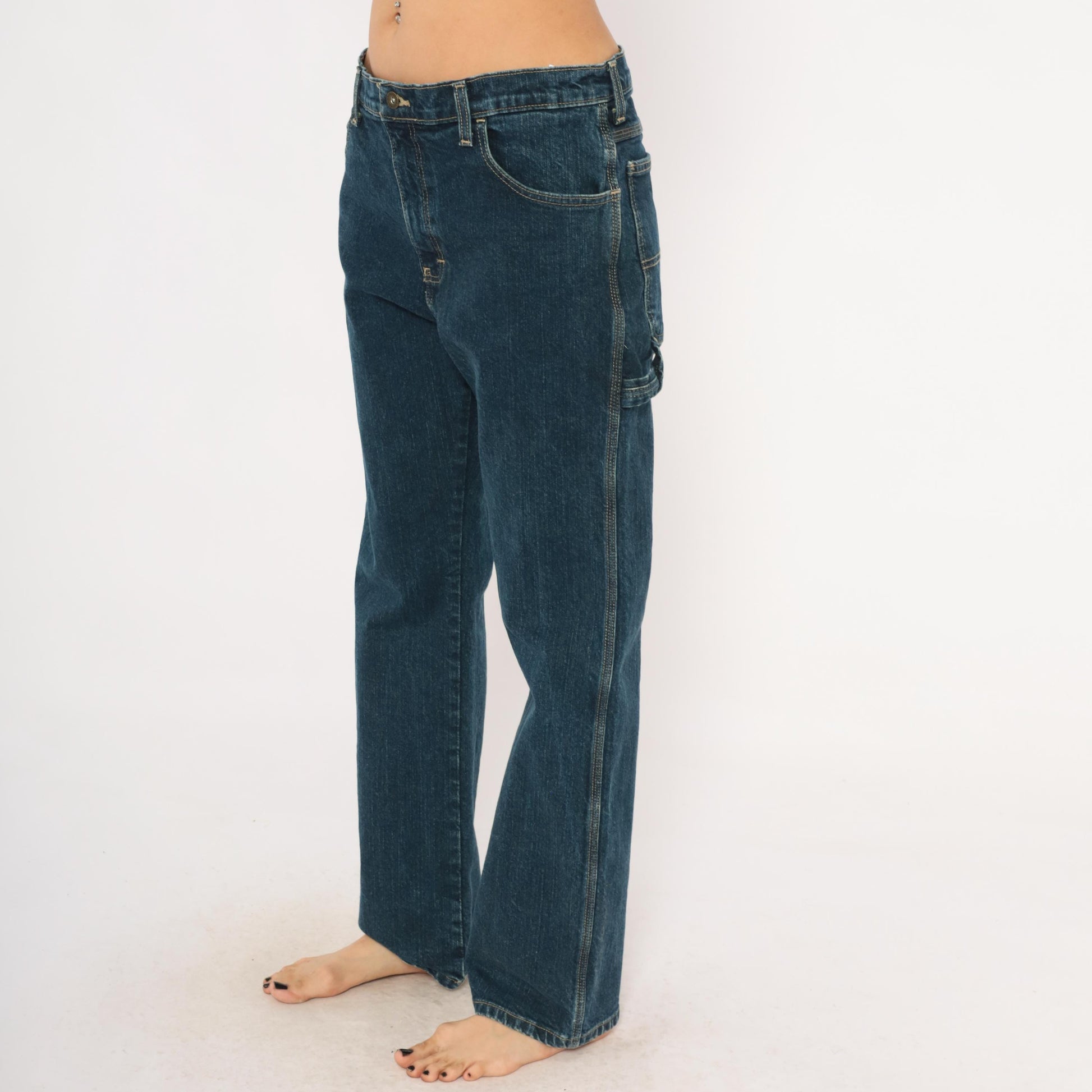 Dickies Carpenter Jeans Dark Wash Straight Leg Utility Denim 32x32 Medium