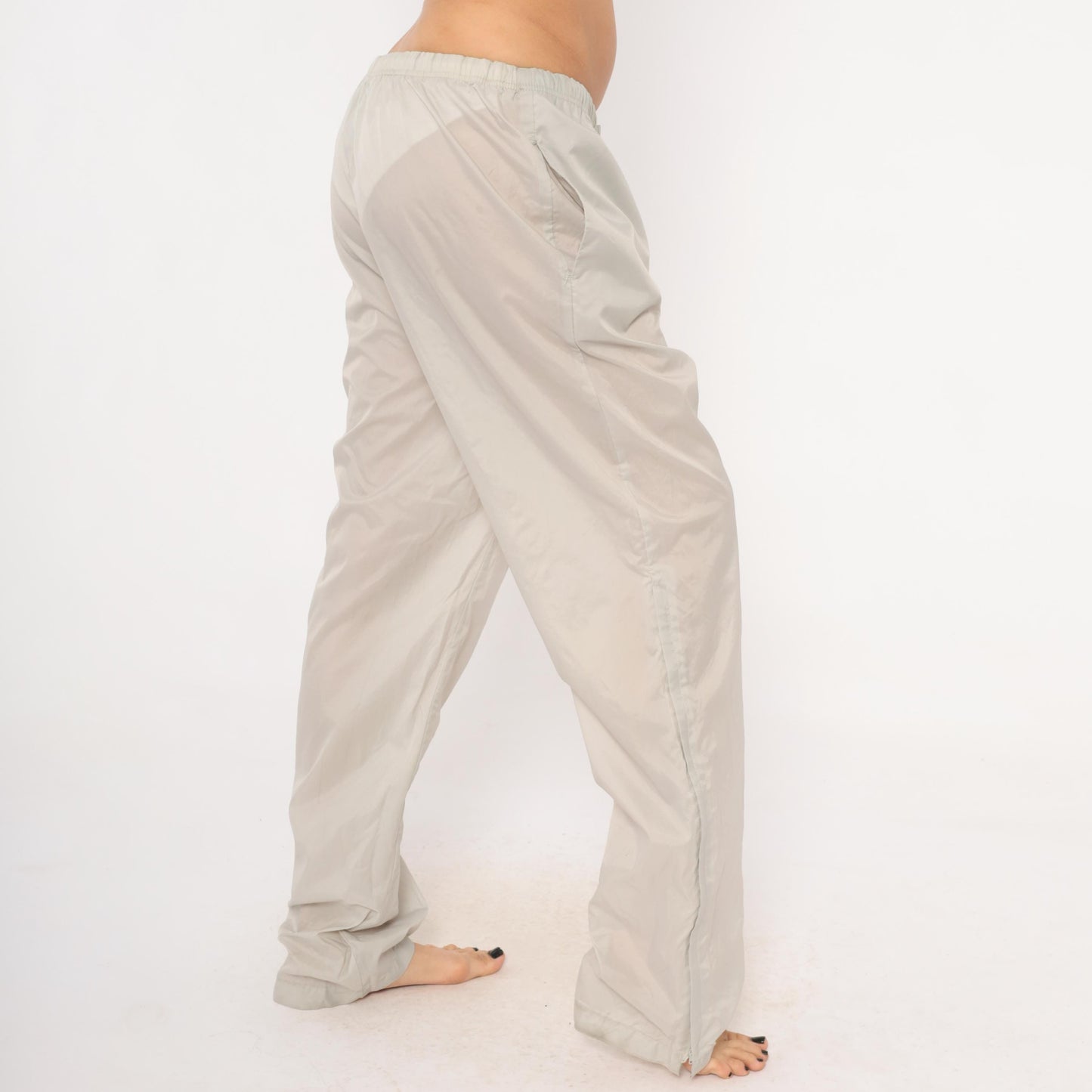 80s Adidas Originals Track Pants Grey Pink Trefoil Logo Medium M