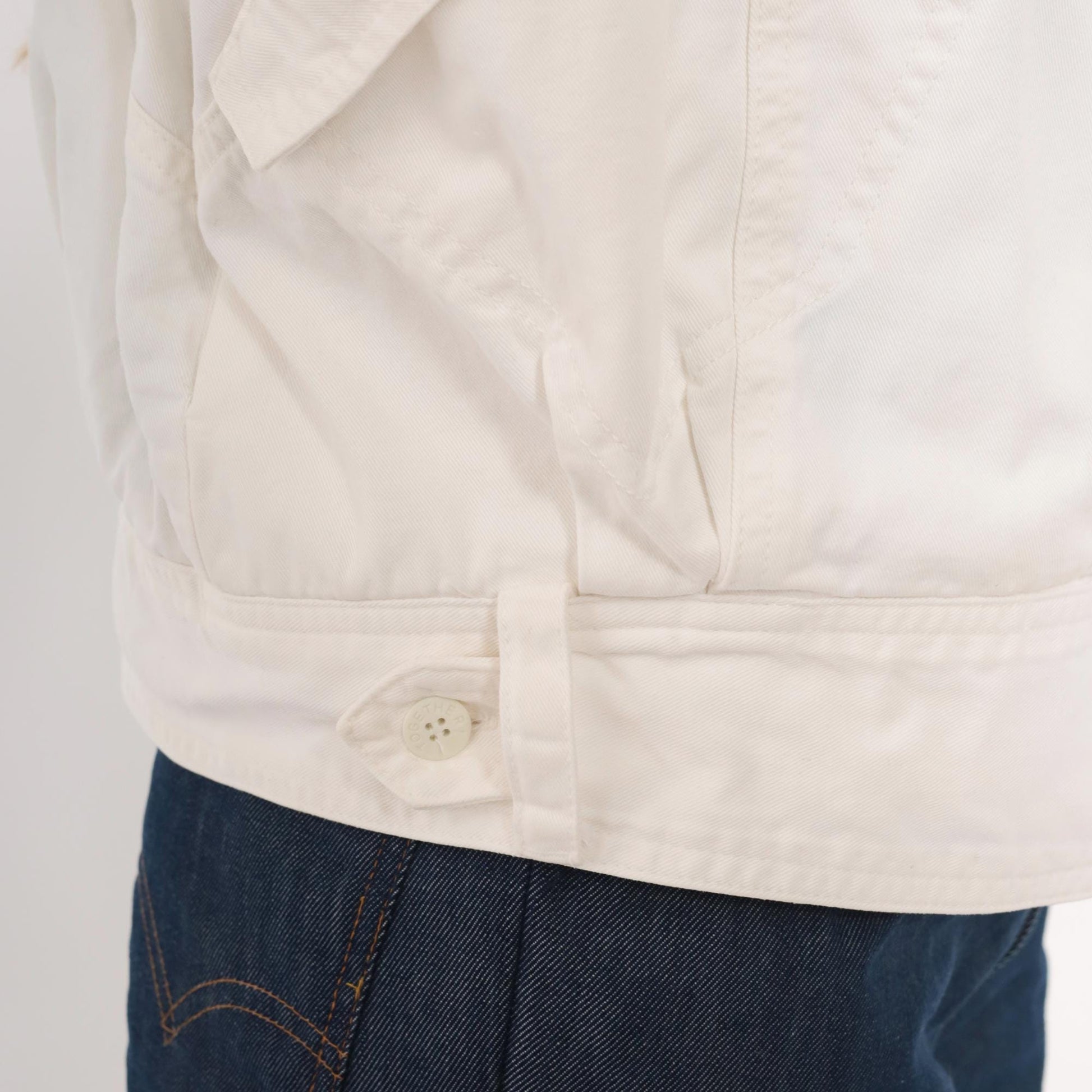 80s Together White Cotton Wrap Jacket Cropped Blouson Medium M