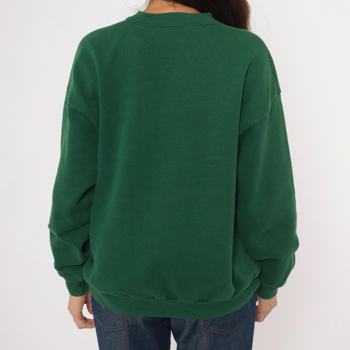 90s Lee Bison Embroidered Sweatshirt Forest Green Chugwater Wyoming Large