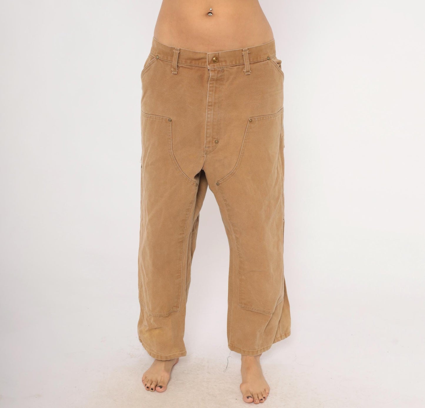 Carhartt Double Knee Carpenter Pants Tan Canvas Heavy Duty XXL
