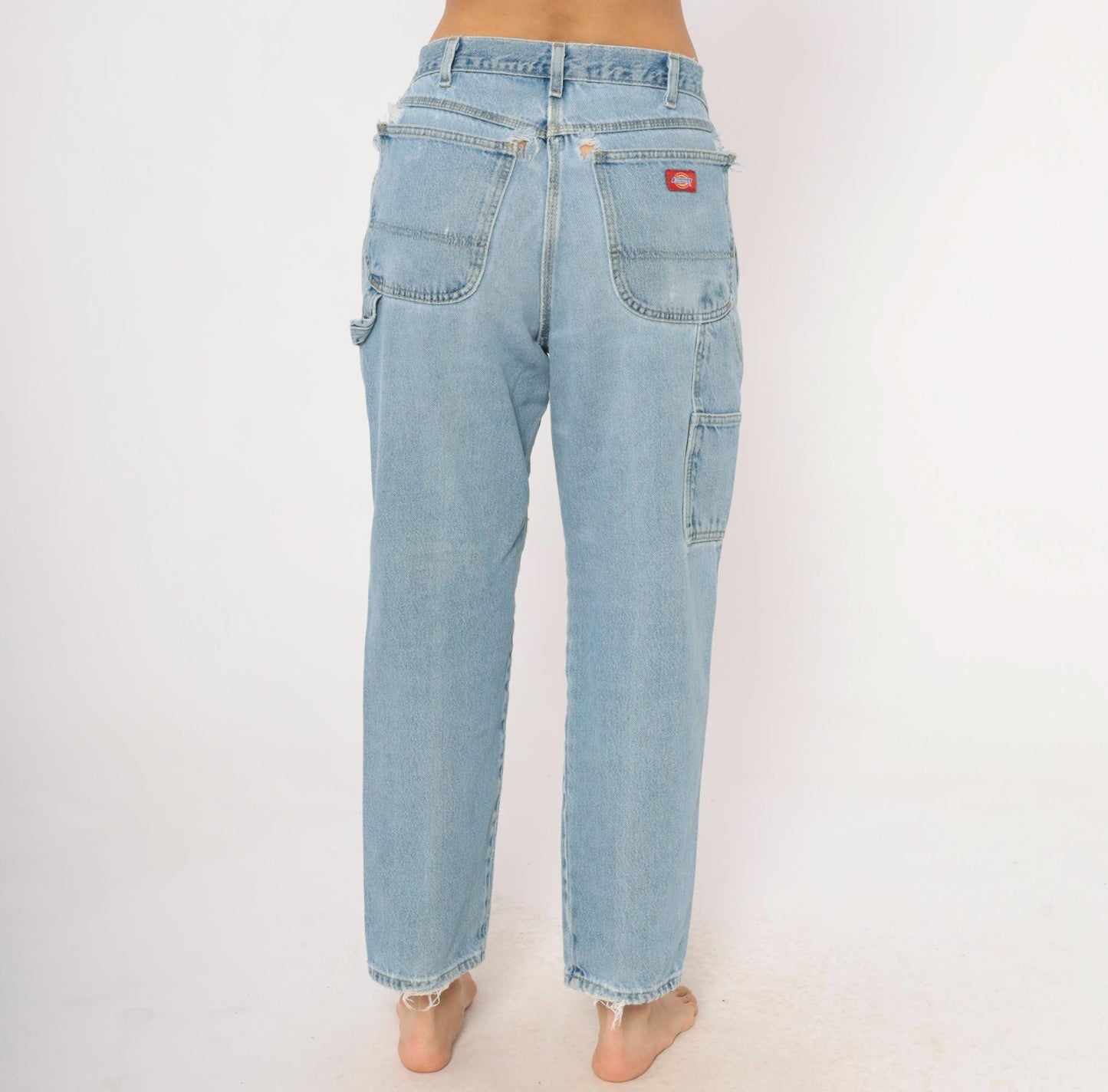 Dickies Carpenter Jeans 2000s Light Wash Straight Leg Distressed Denim Small