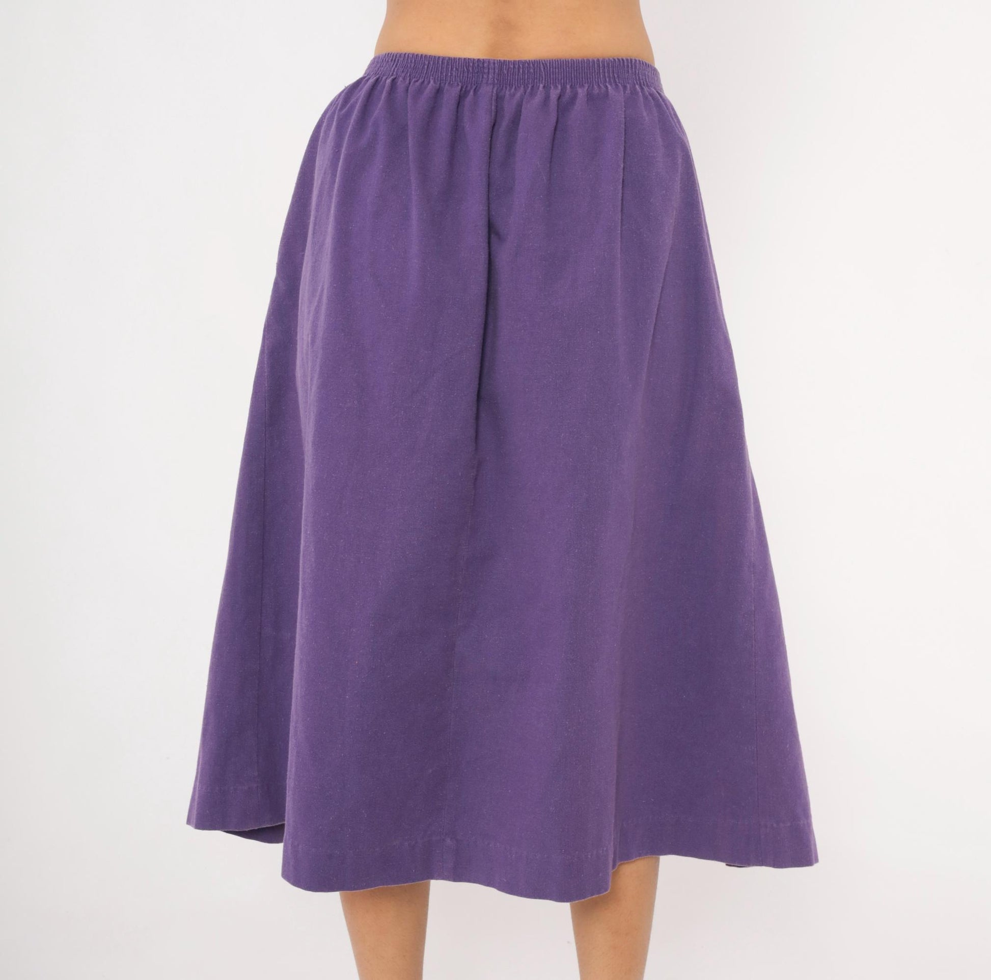 90s Hannington Boston Purple Pleated Midi Skirt Medium M