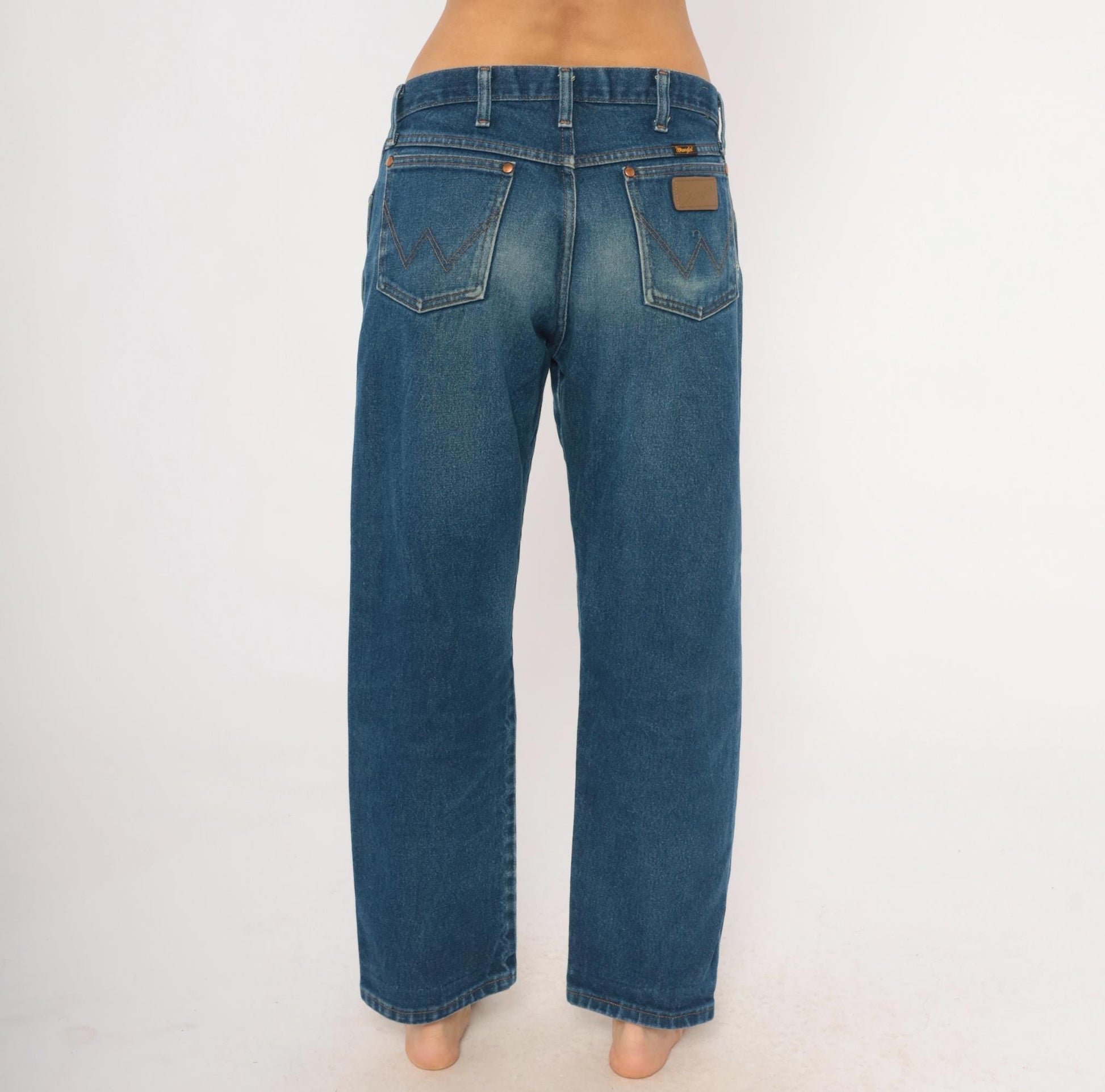 90s Wrangler Cowboy Cut Jeans Medium Wash Straight Leg Cotton 33x30 Large