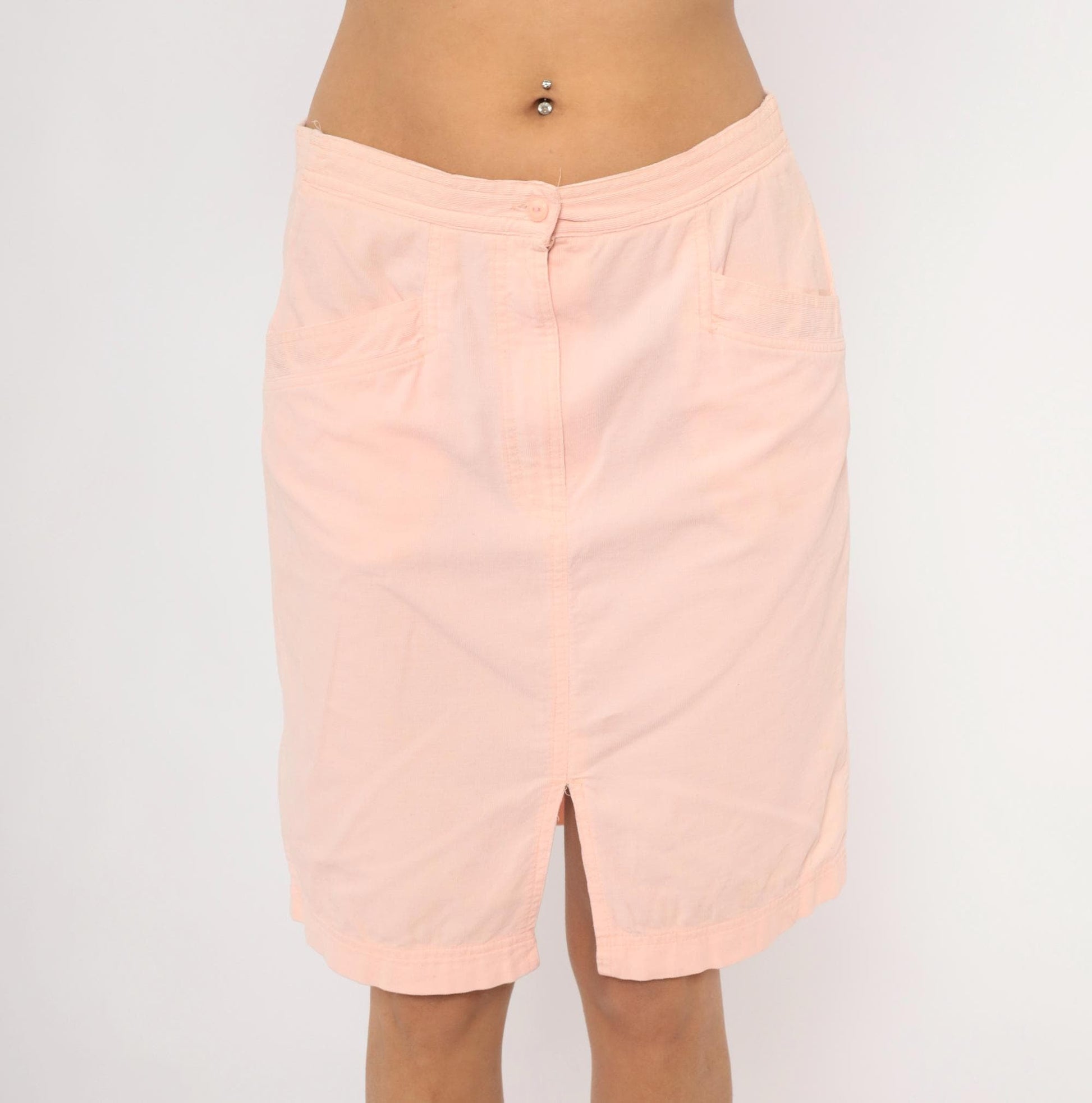 90s Wyndham Sport Blush Pink Pencil Skirt Cotton Knee-Length Small S