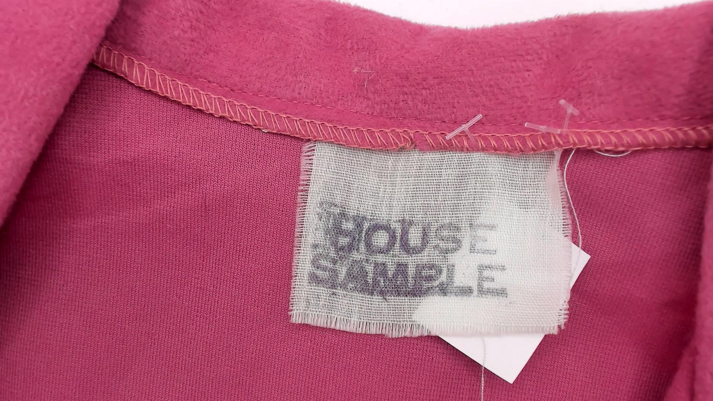 80s Mauve Puff Sleeve Blazer Pink Notched Lapel Fitted Cropped Jacket Small S