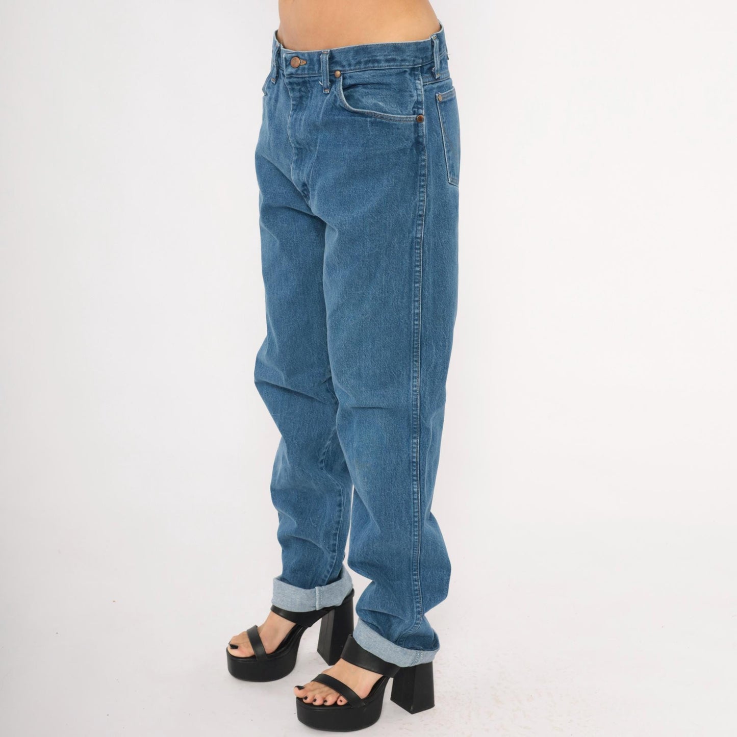 Wrangler Cowboy Cut Jeans 2000s Medium Wash Straight Leg Cotton 35x36