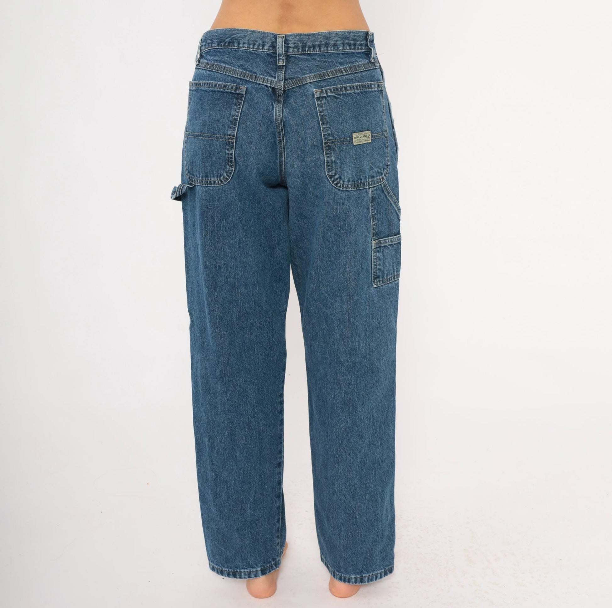 Wrangler Carpenter Jeans 2000s Medium Wash Straight Leg Cotton Denim 30x32