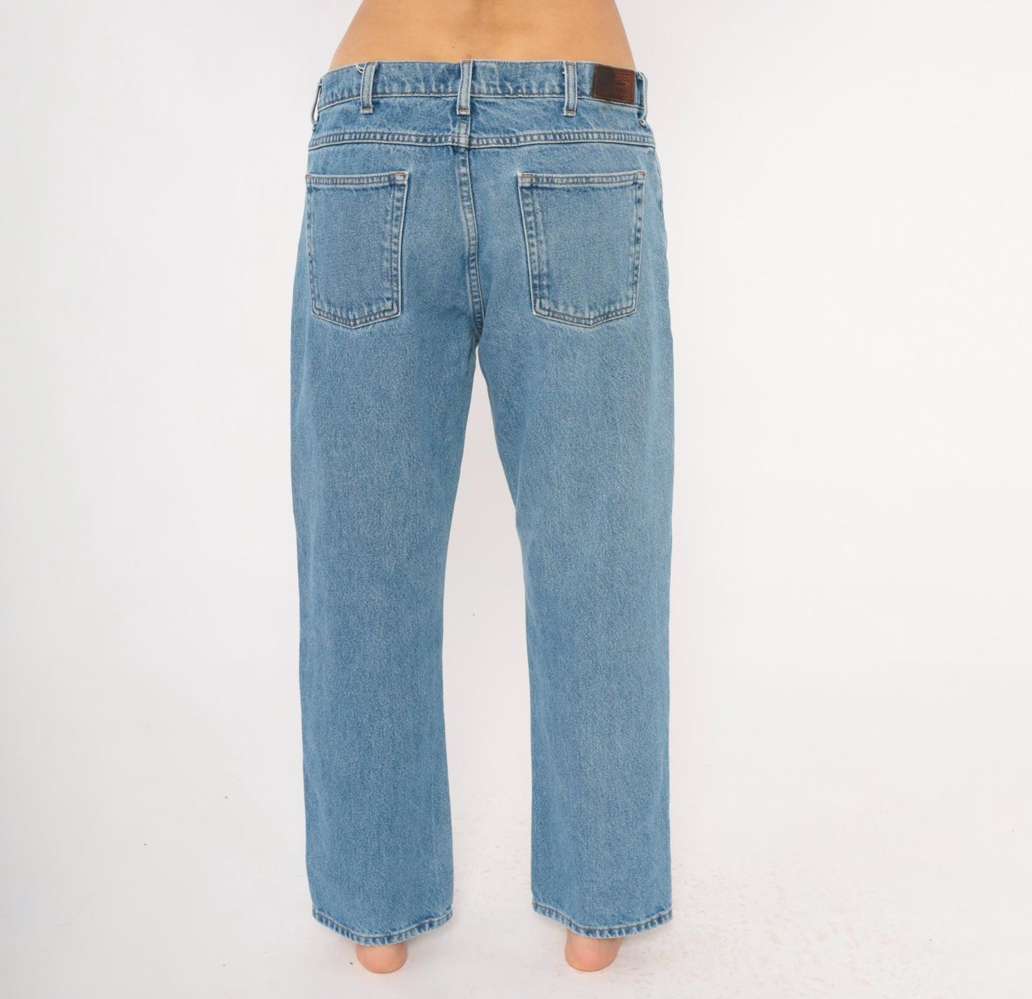 L.L. Bean Straight Leg Jeans 2000s Medium Wash Denim Cotton Blue Relaxed Fit 34x29