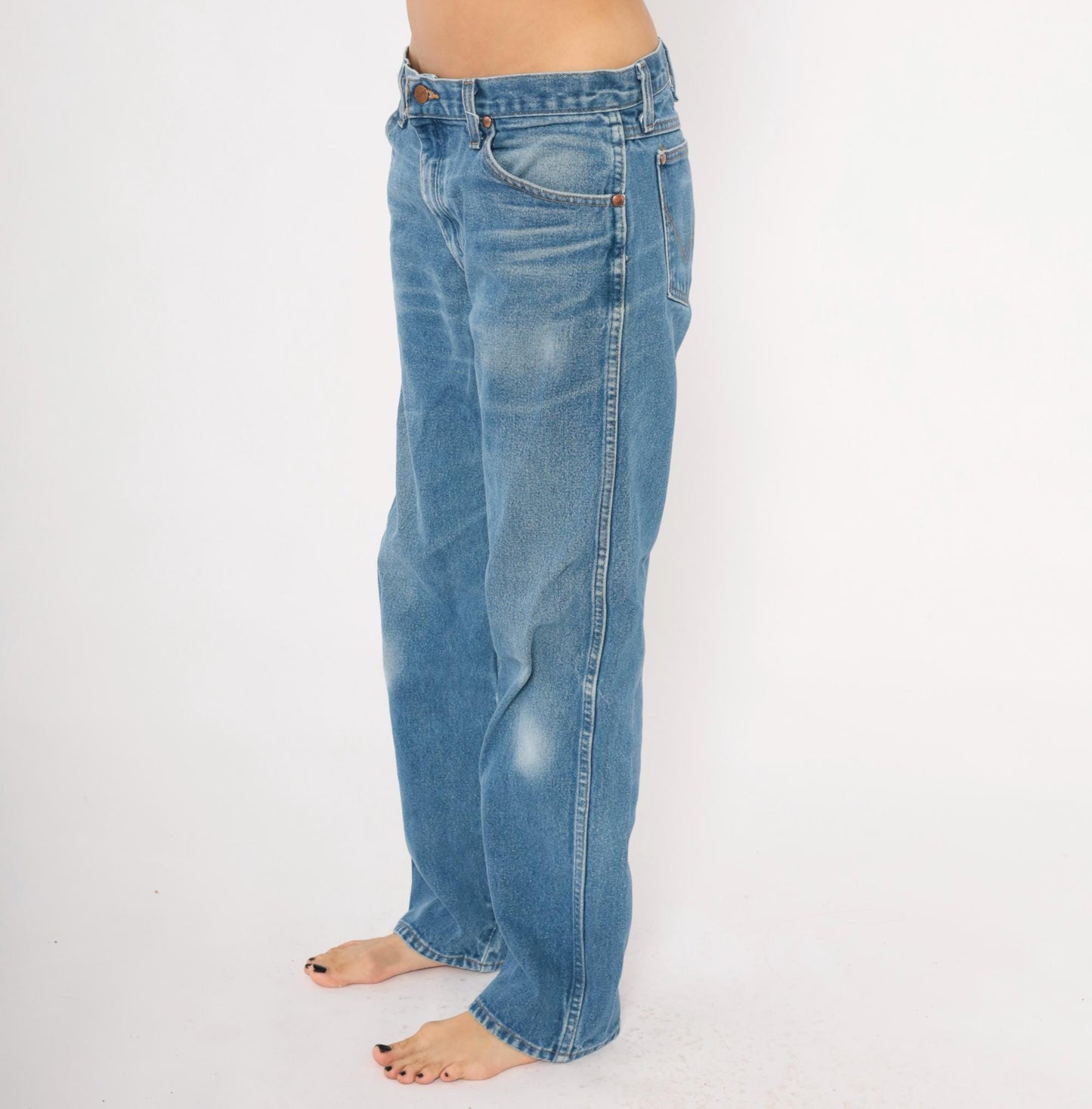 90s Wrangler Cowboy Cut Straight Leg Jeans Medium Wash Cotton 34x31