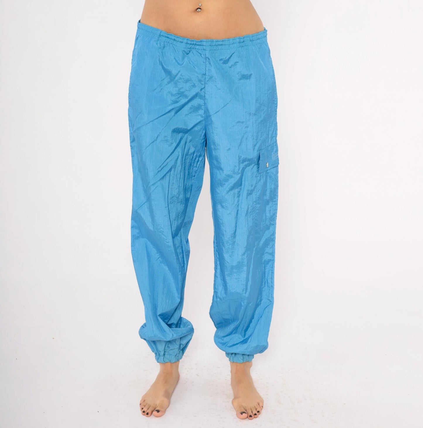 90s Converse Windbreaker Track Pants Sky Blue Nylon Large L