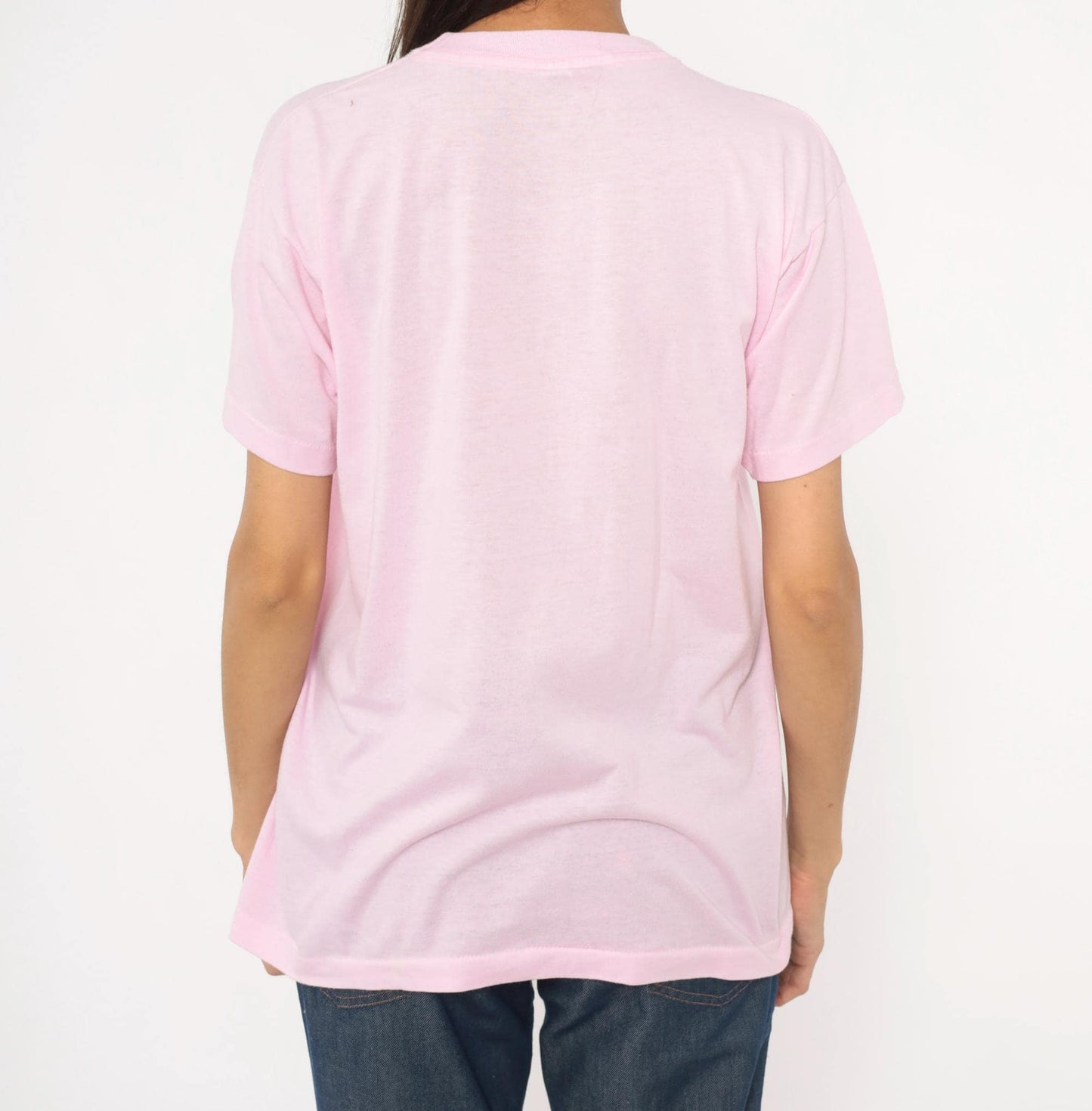 80s Screen Stars Class Act Motor Club Hot Rod Tee Pink Graphic XL