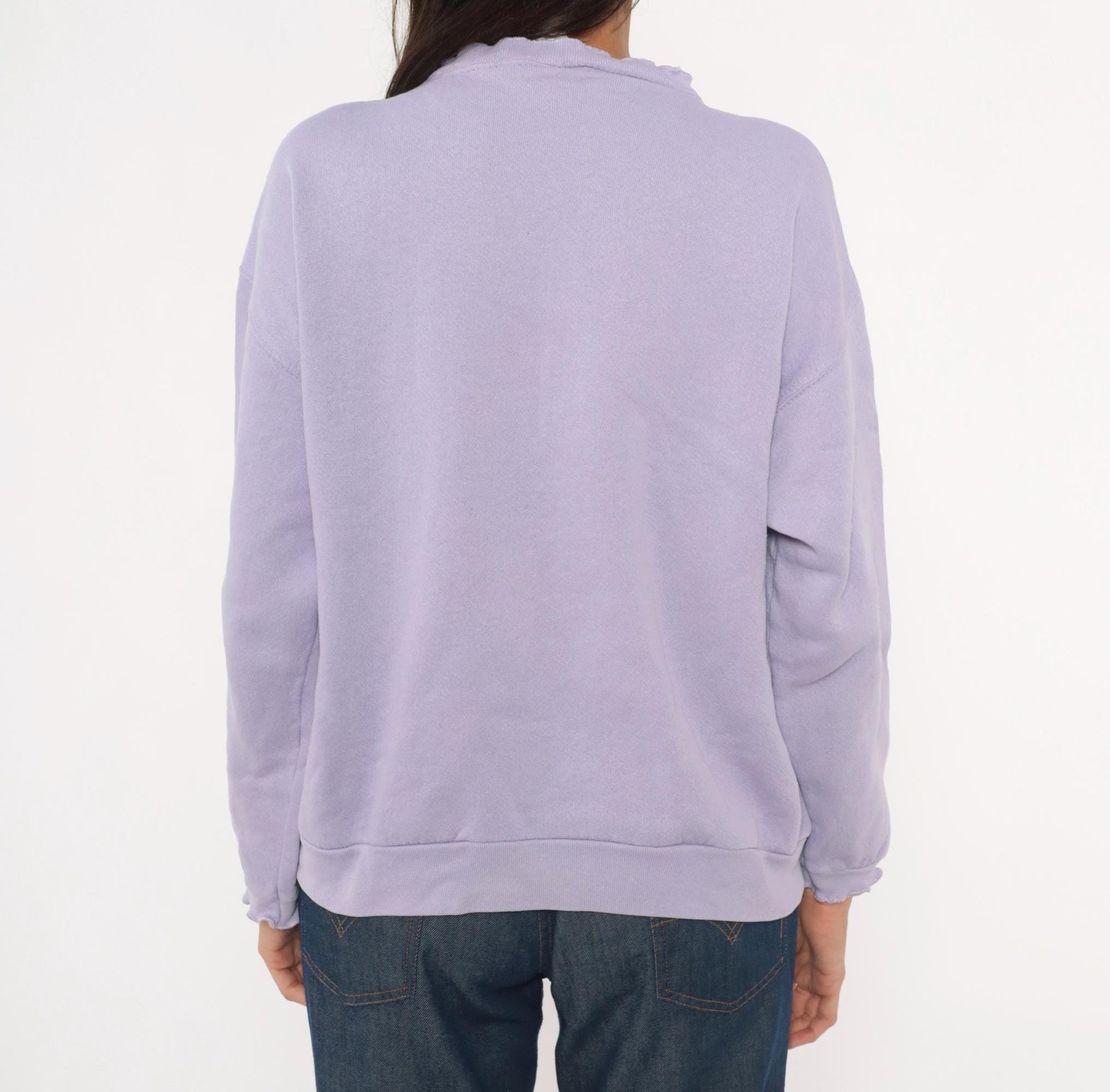 90s Tultex Lavender Birdhouse Applique Sweatshirt Ruffled Crewneck Large L