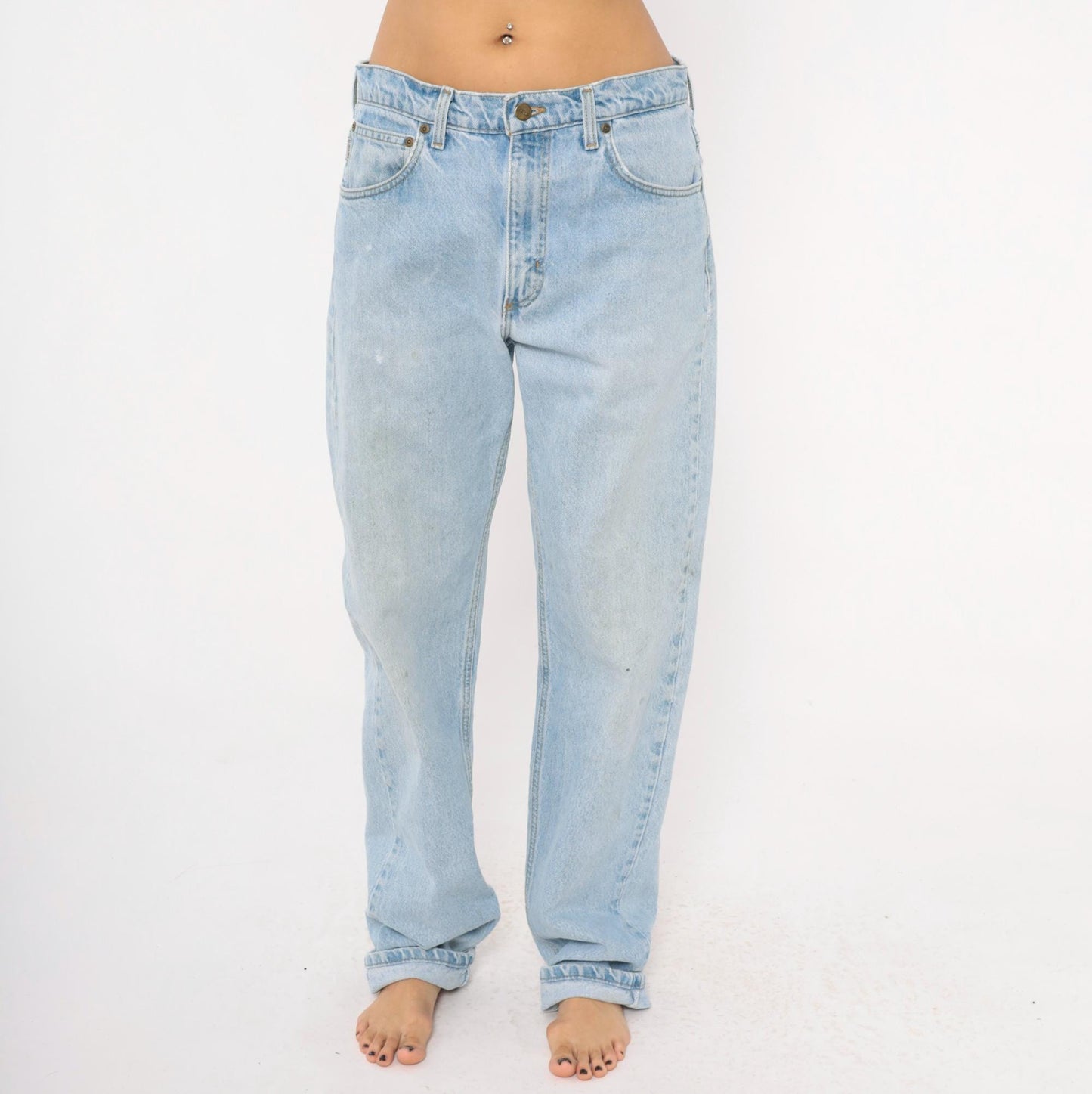 Y2K Carhartt Light Wash Straight Leg Jeans Cotton Denim 34x36