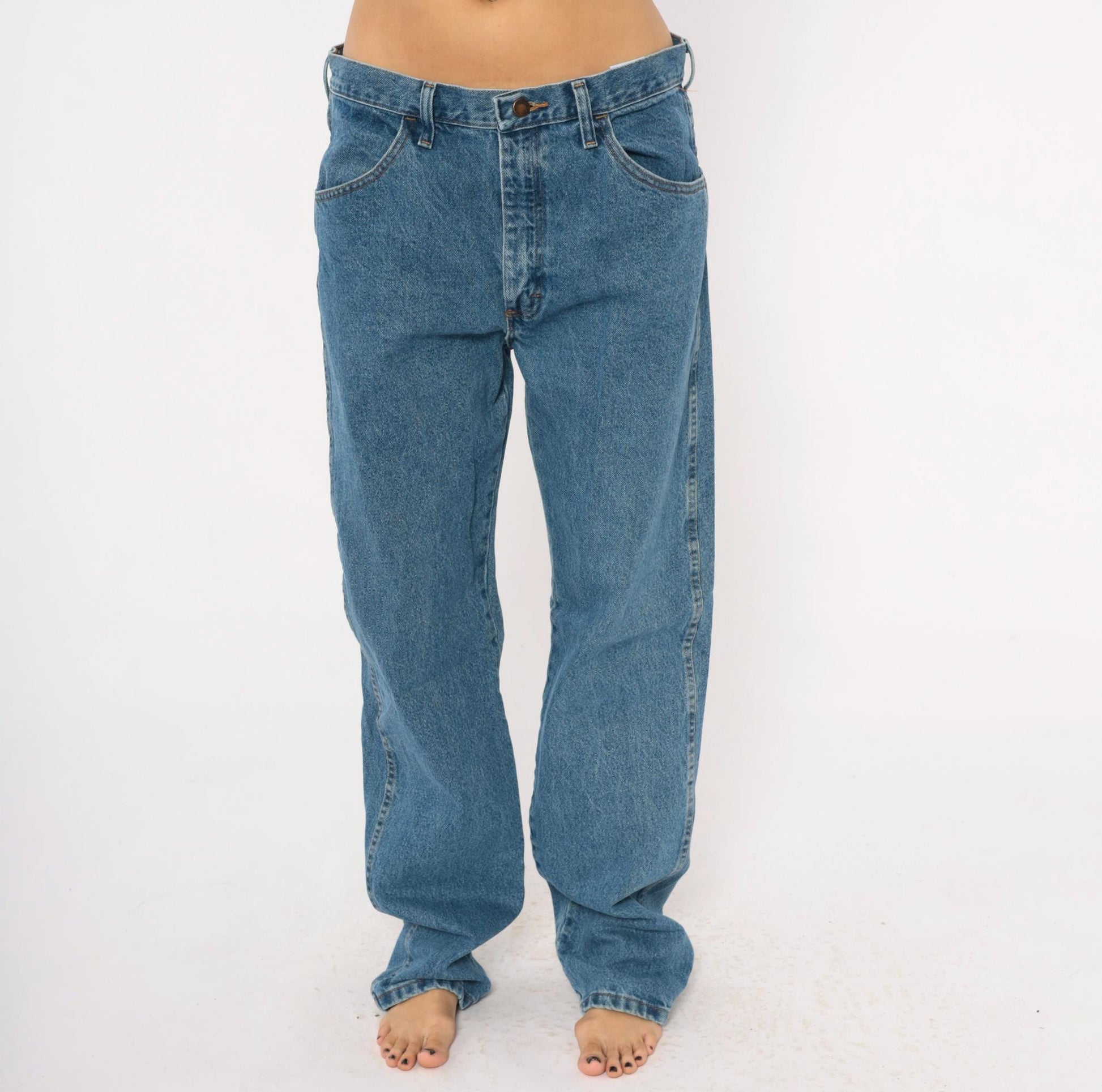 Rustler Straight Leg Jeans 2000s Medium Wash Cotton Denim Large L