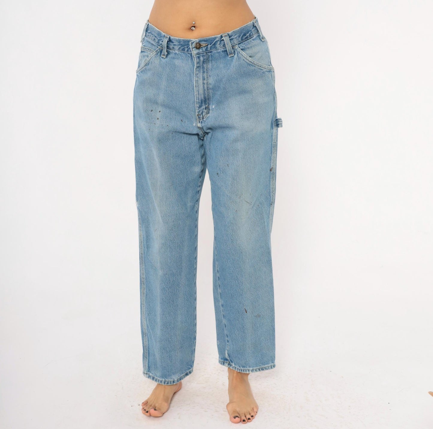 Dickies Carpenter Jeans 2000s Light Wash Straight Leg Workwear Denim Medium M