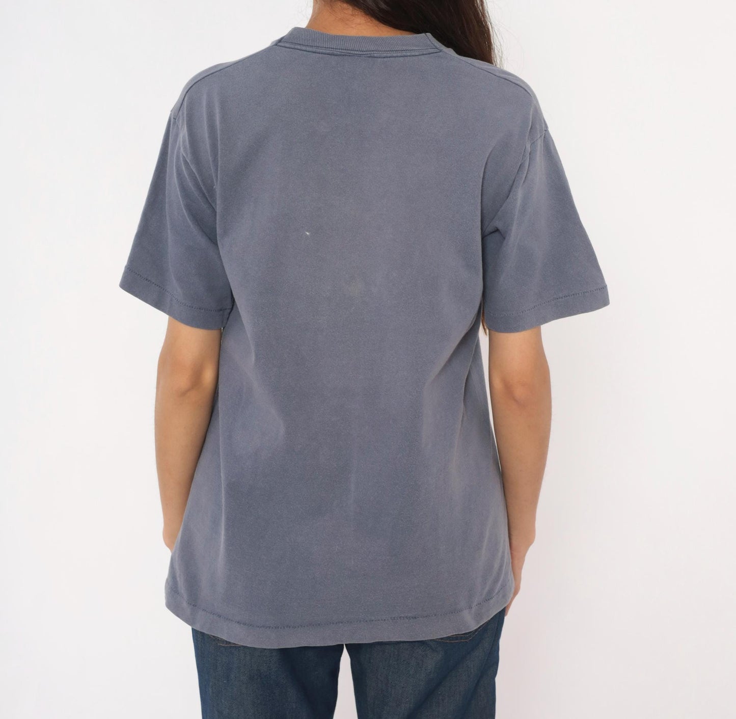 90s Toronto Canada Embroidered Tee Fruit of the Loom Slate Blue Grey Medium