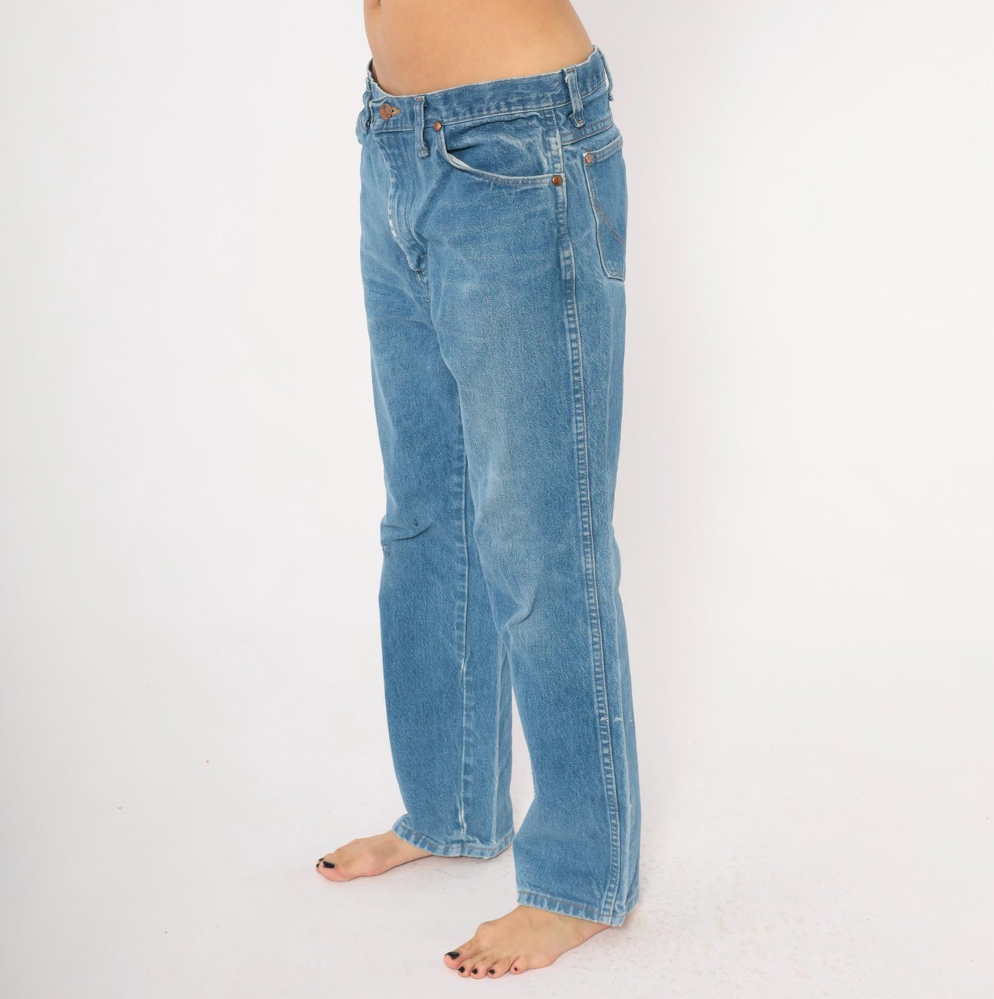 90s Wrangler Cowboy Cut Jeans Light Wash Straight Leg Cotton 35x30