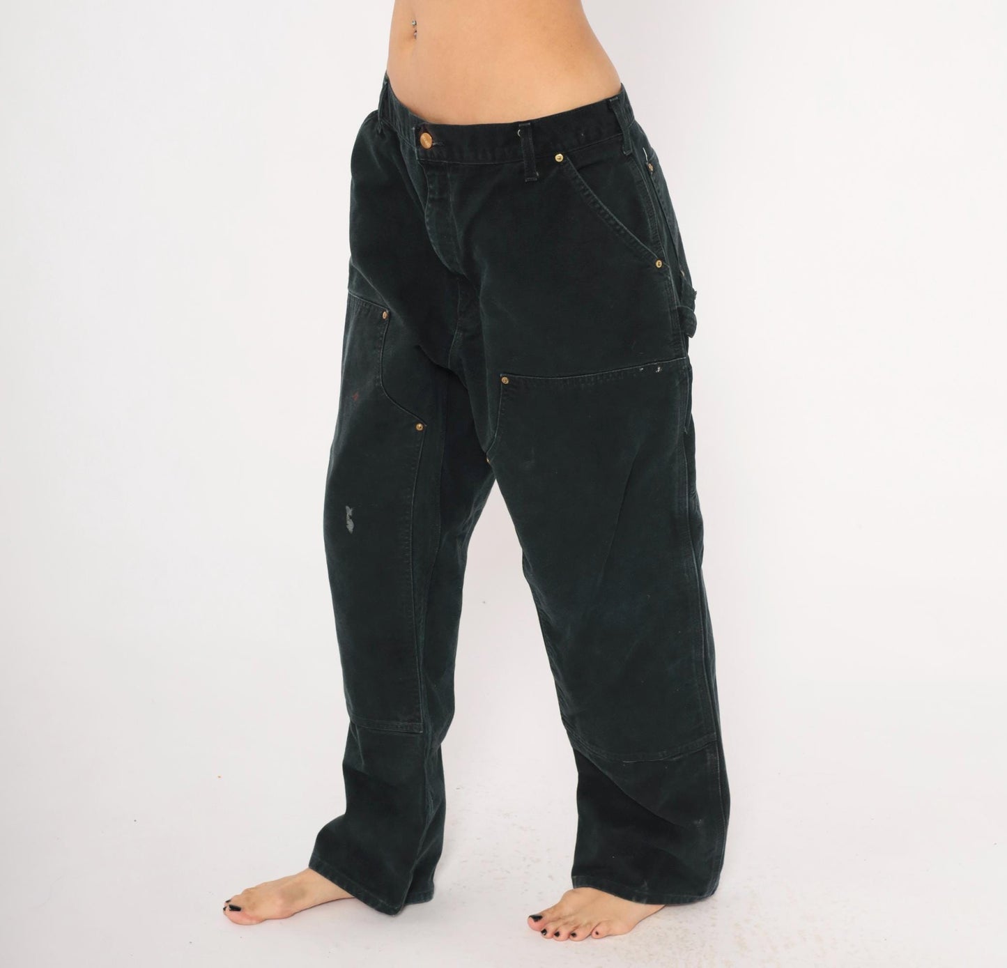 Carhartt Double Knee Canvas Carpenter Pants Black 38x29