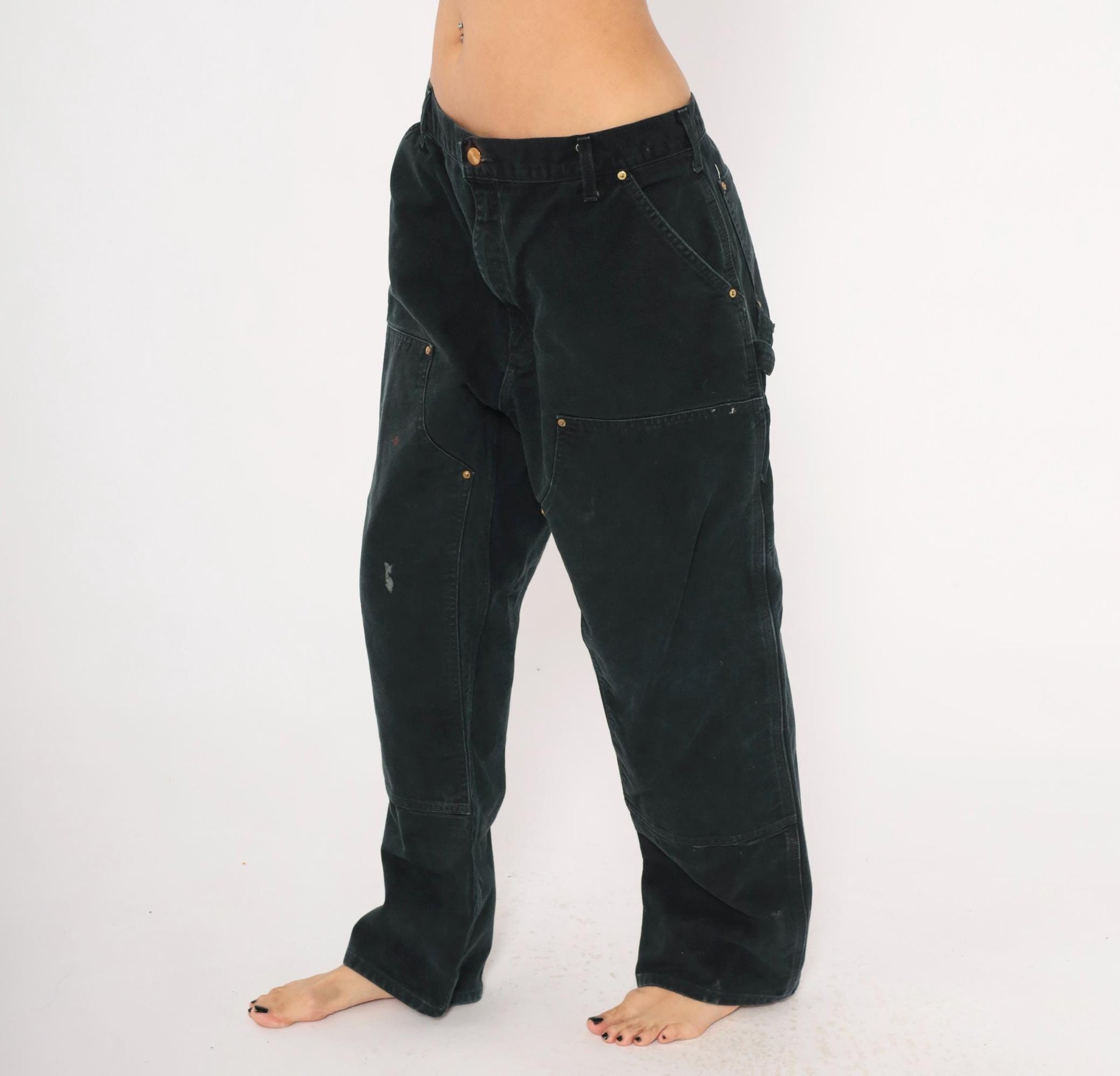 Carhartt Double Knee Canvas Carpenter Pants Black 38x29