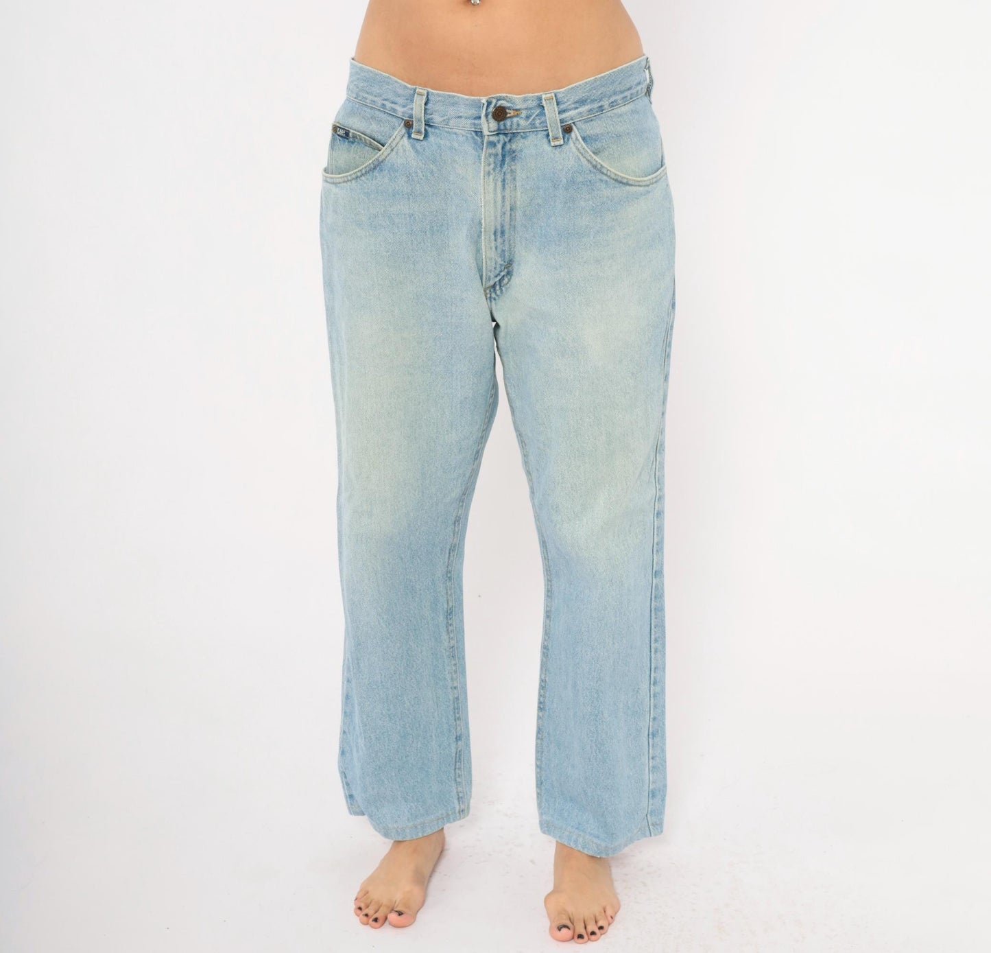 90s Lee Light Wash Straight Leg Jeans Blue Denim 36 x 28 Extra Large XL