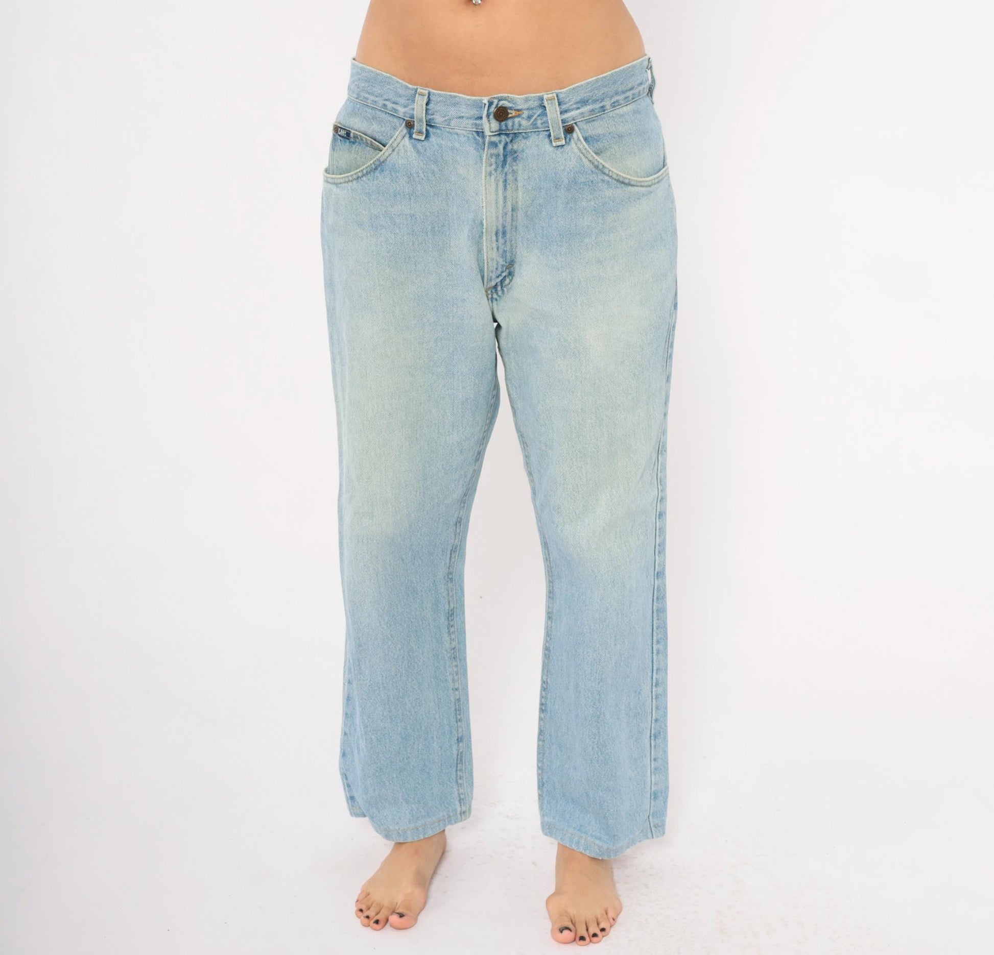 90s Lee Light Wash Straight Leg Jeans Blue Denim 36 x 28 Extra Large XL