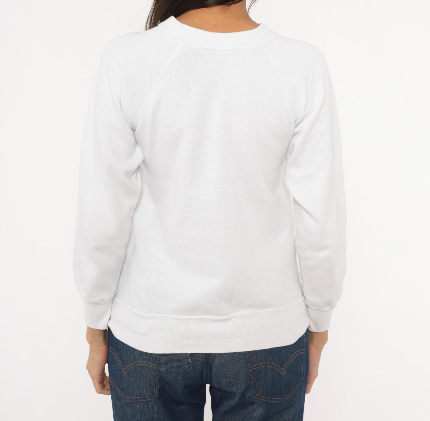 90s Soccer Casualty Cartoon Graphic Raglan Sweatshirt White Cotton Extra Small XS
