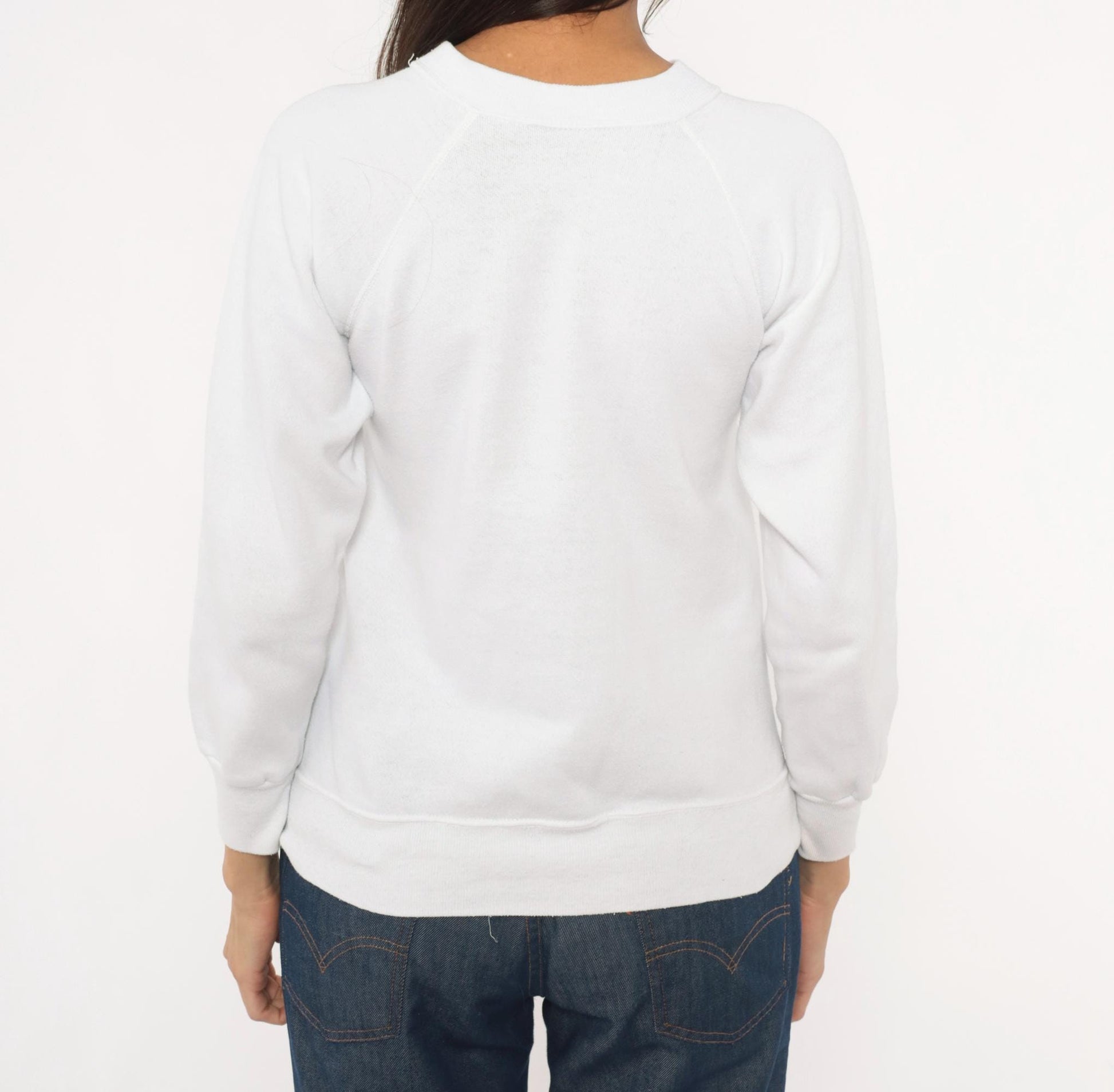 90s Soccer Casualty Cartoon Graphic Raglan Sweatshirt White Cotton Extra Small XS