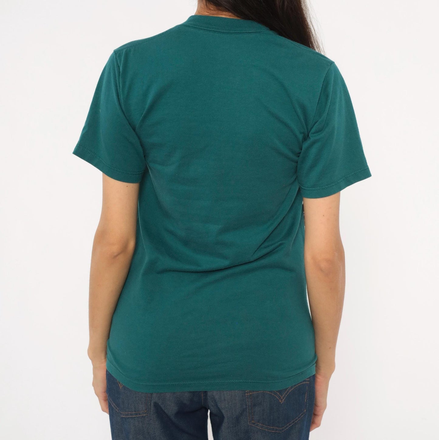 90s Jerzees Mad Scientist Discover Science Graphic Tee Teal Small