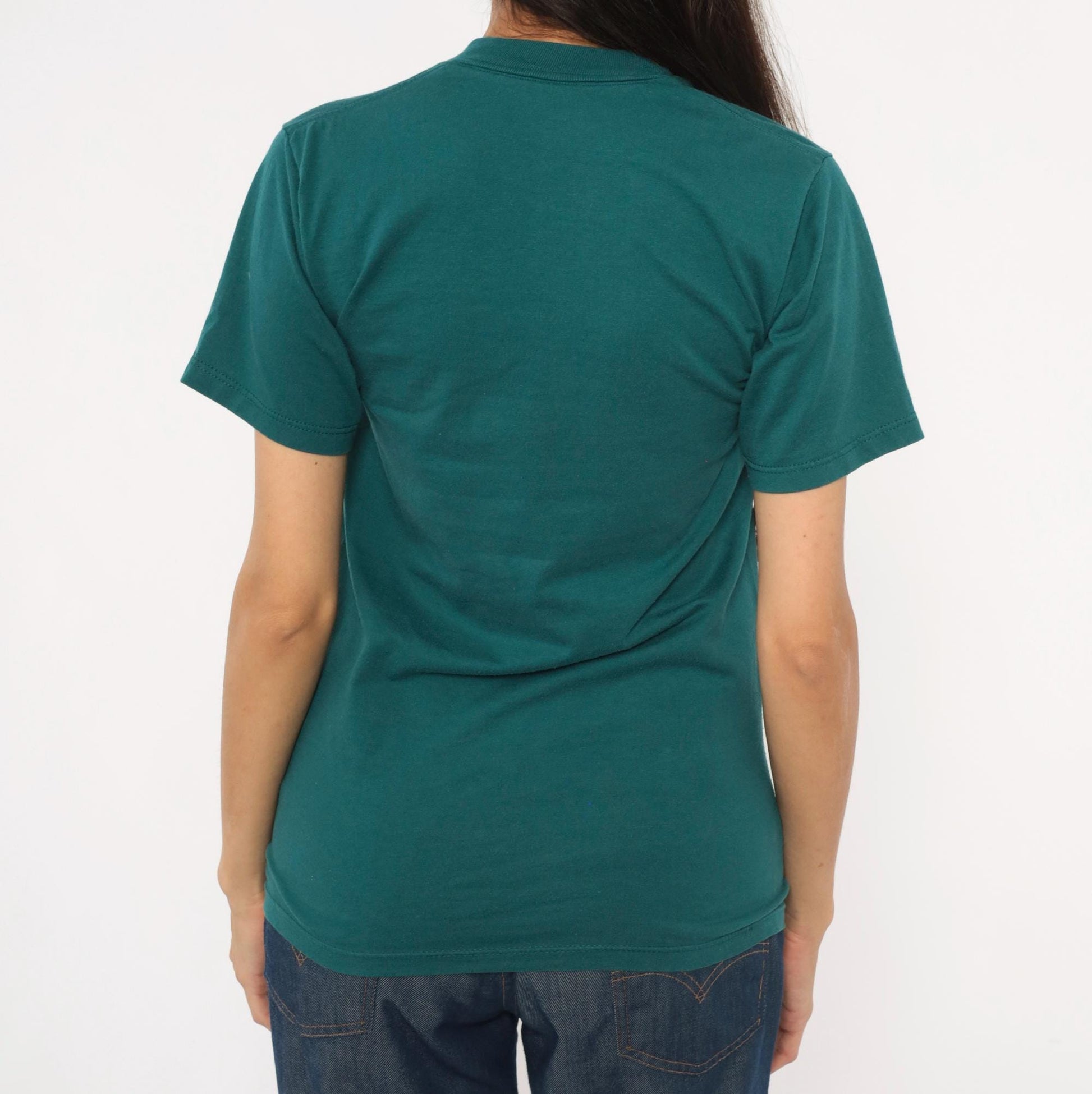 90s Jerzees Mad Scientist Discover Science Graphic Tee Teal Small