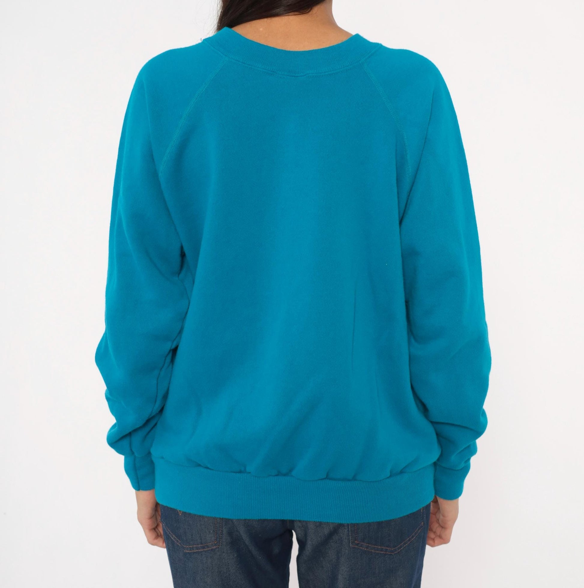 80s Pannil Teal Raglan Sweatshirt Crewneck Pullover Extra Large XL