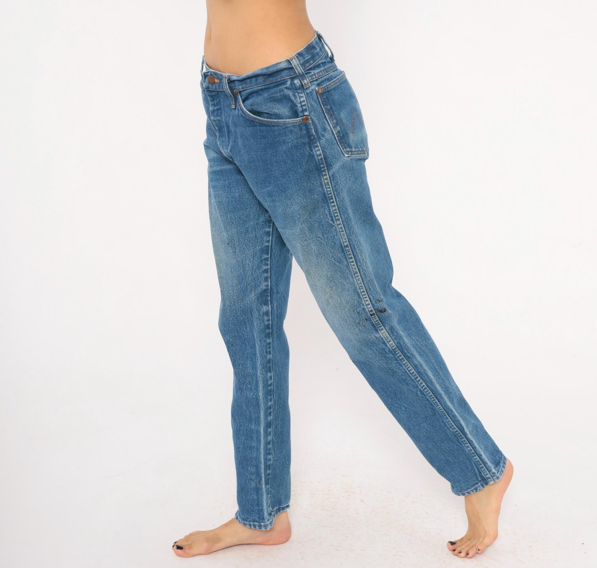 90s Wrangler Jeans Medium Wash Straight Leg Cotton Western Blue Medium M