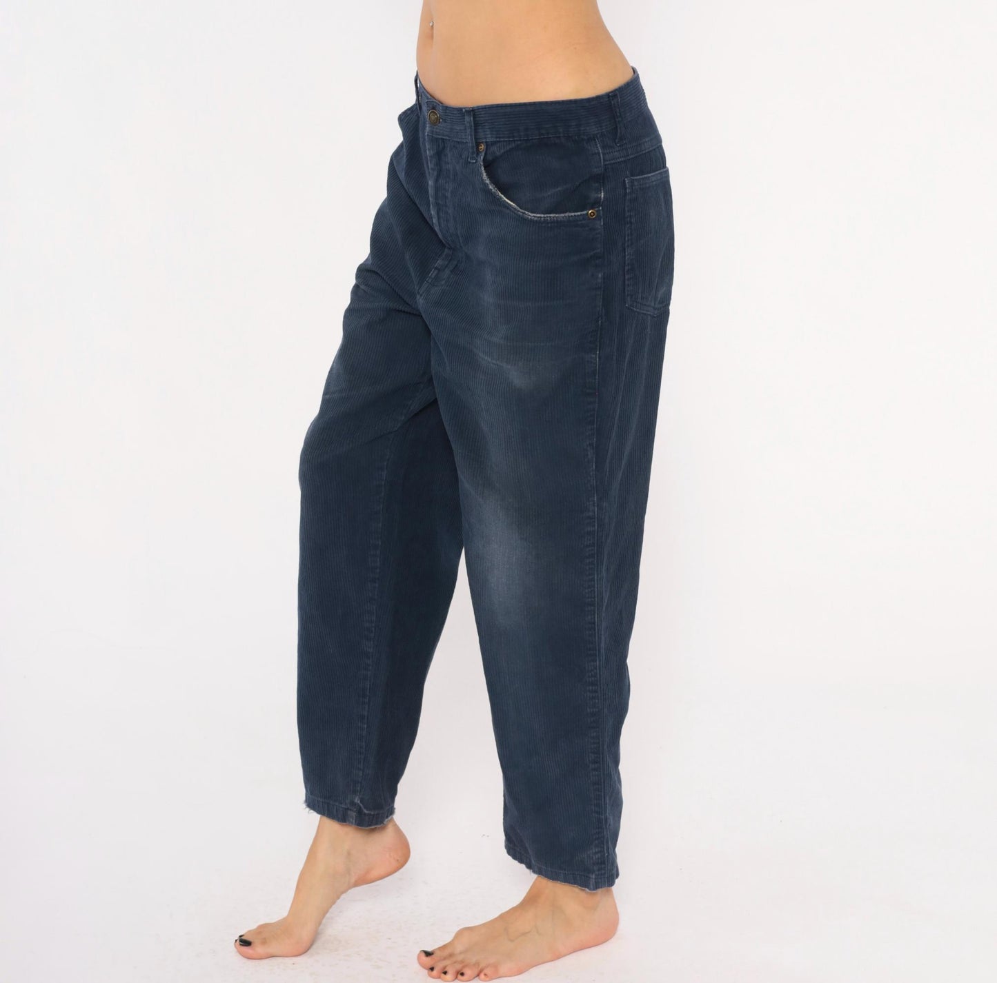 90s BCC Blues Navy Corduroy Pants Straight Leg Five Pocket 34/30