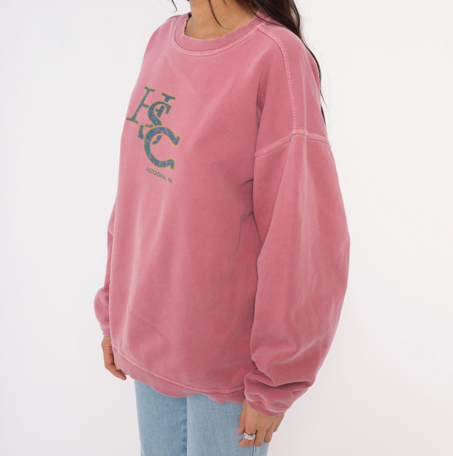 90s HSC Altoona Dusty Rose Crewneck Sweatshirt Pigment Dyed Extra Large XL
