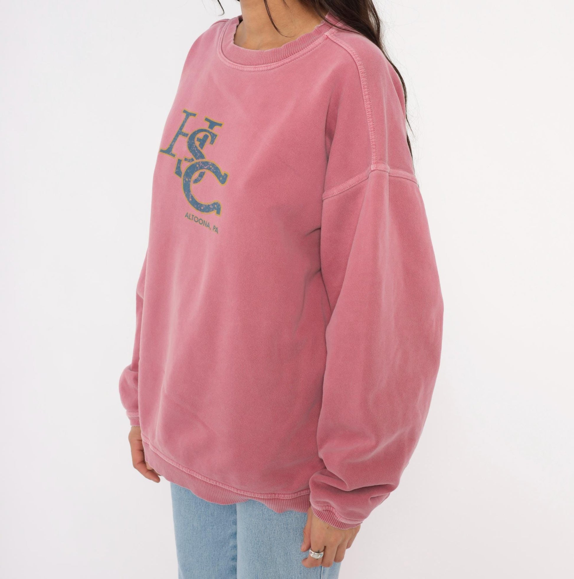 90s HSC Altoona Dusty Rose Crewneck Sweatshirt Pigment Dyed Extra Large XL