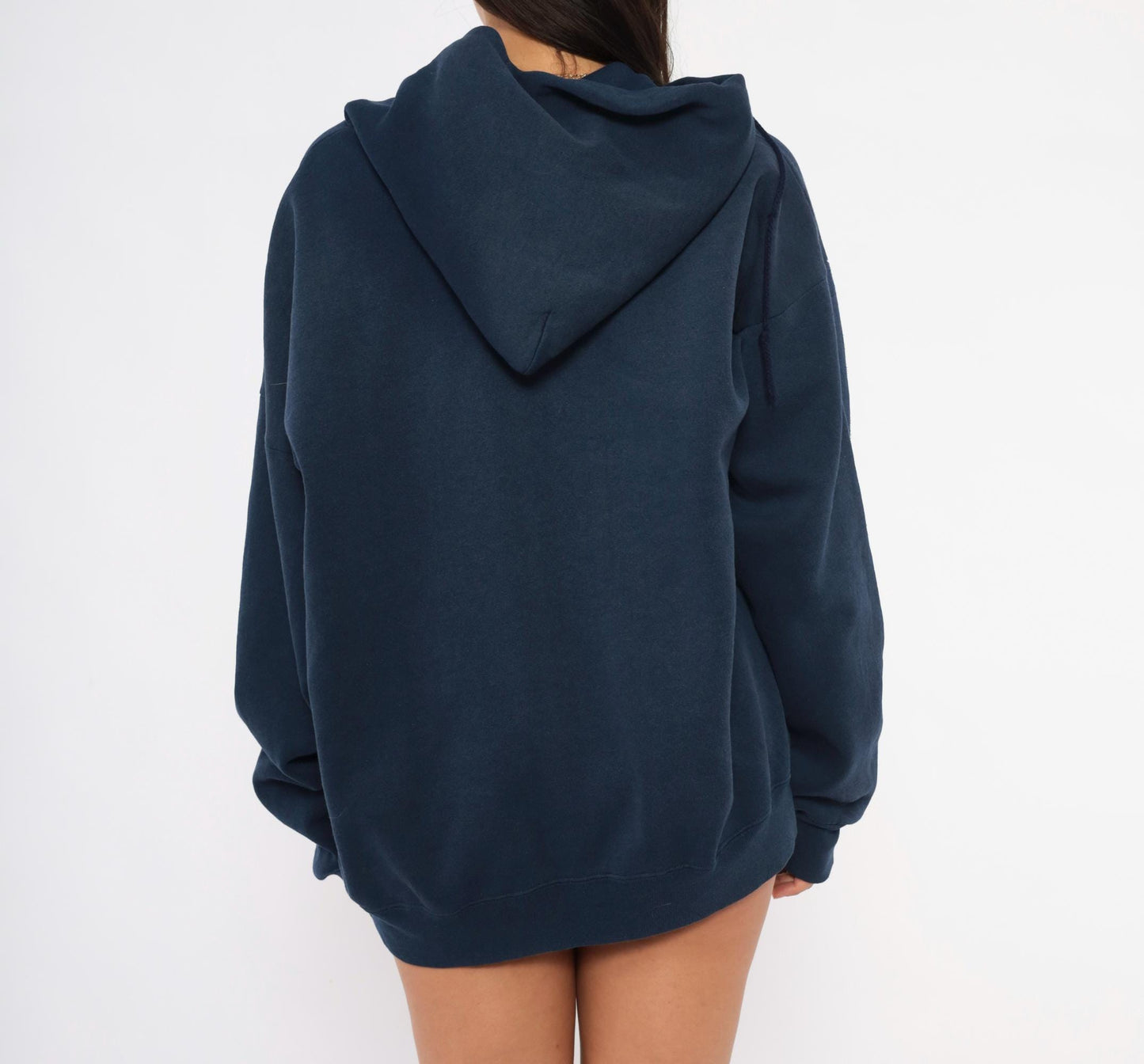 90s St Germain Deer Embroidered Navy Zip Hoodie Full Zip Sweatshirt Extra Large
