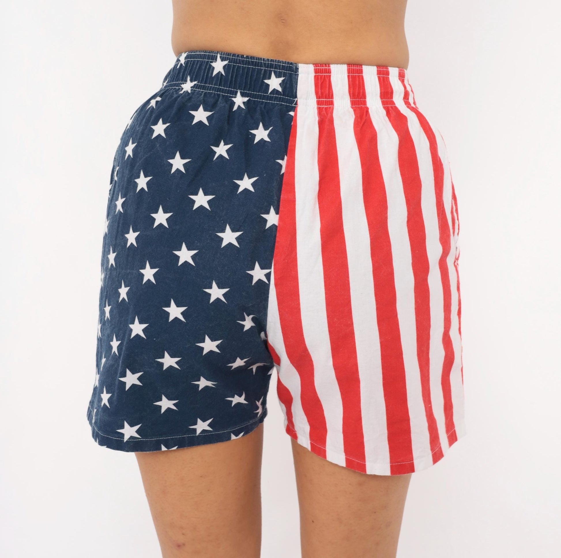 90s International Baggyz American Flag Shorts Stars Stripes Navy Small