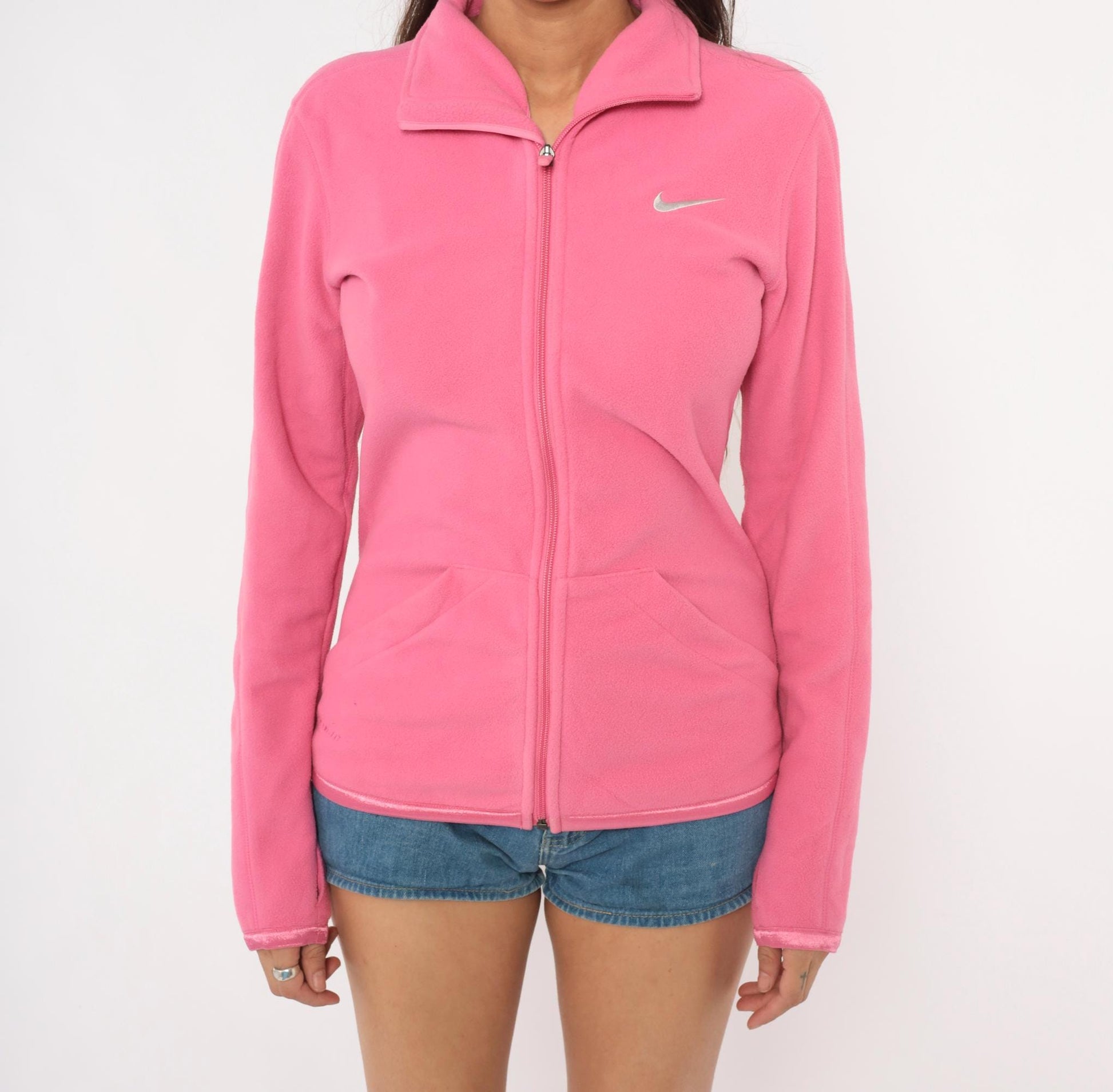 2000s Nike Therma-Fit Pink Fleece Jacket Full Zip Small S