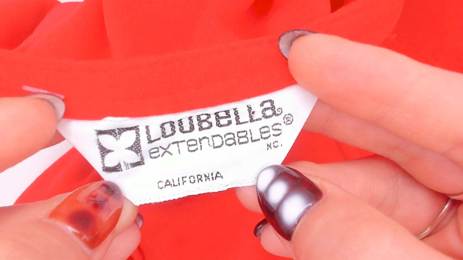 70s Loubella Extendables Red Tank Top Scoop Neck Fitted Small