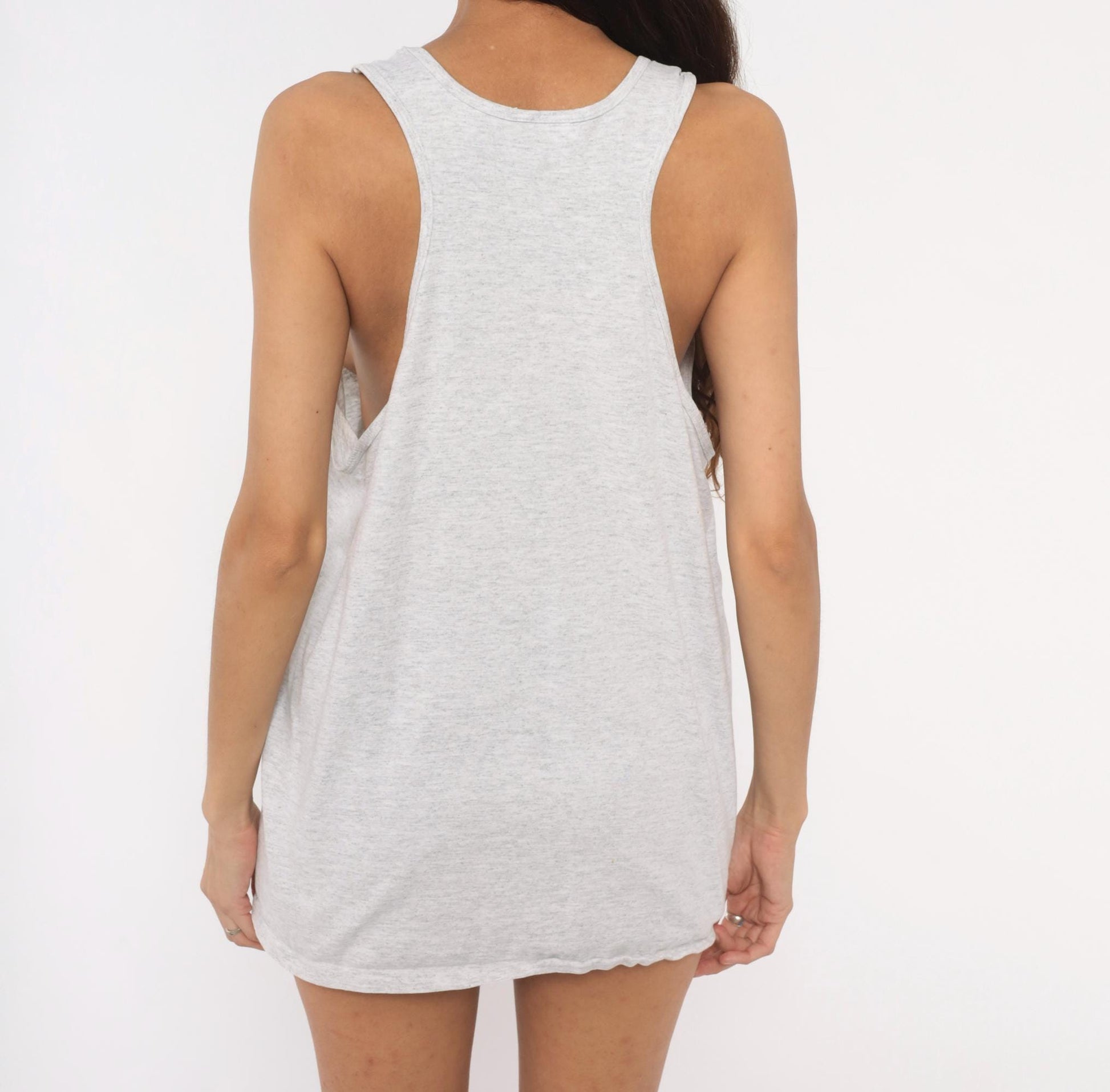 90s Dodger Grey Tank Top Heather Ash Cotton Sleeveless Tee Large L