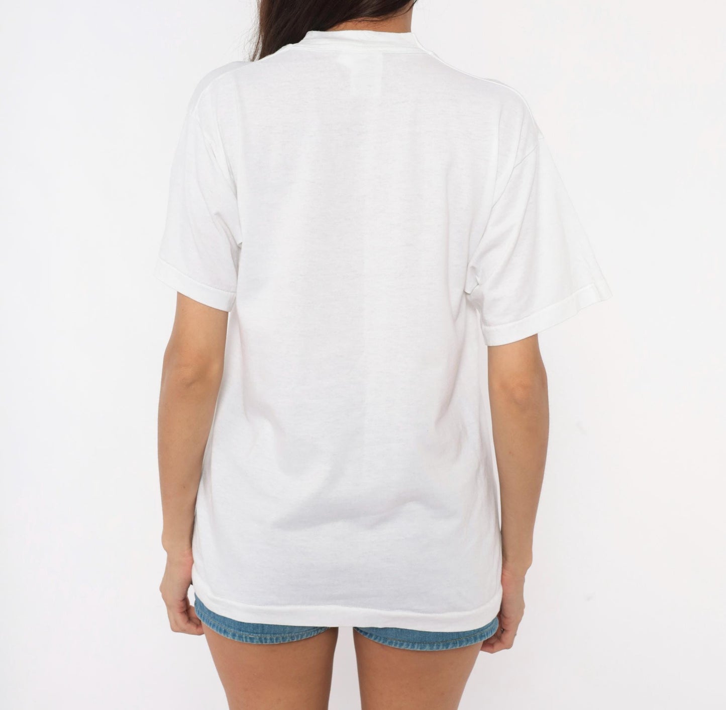 90s Wolf Moon Feather Graphic Tee Fruit Of The Loom White Medium