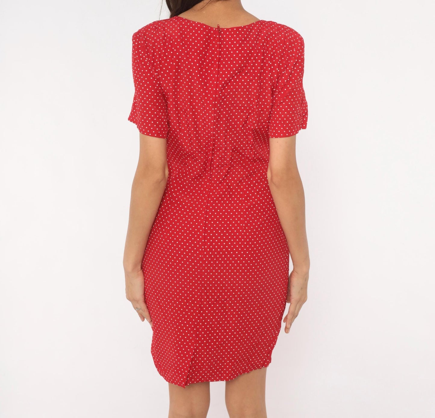 90s My Michelle Red White Polka Dot Mini Dress Short Sleeve Medium M