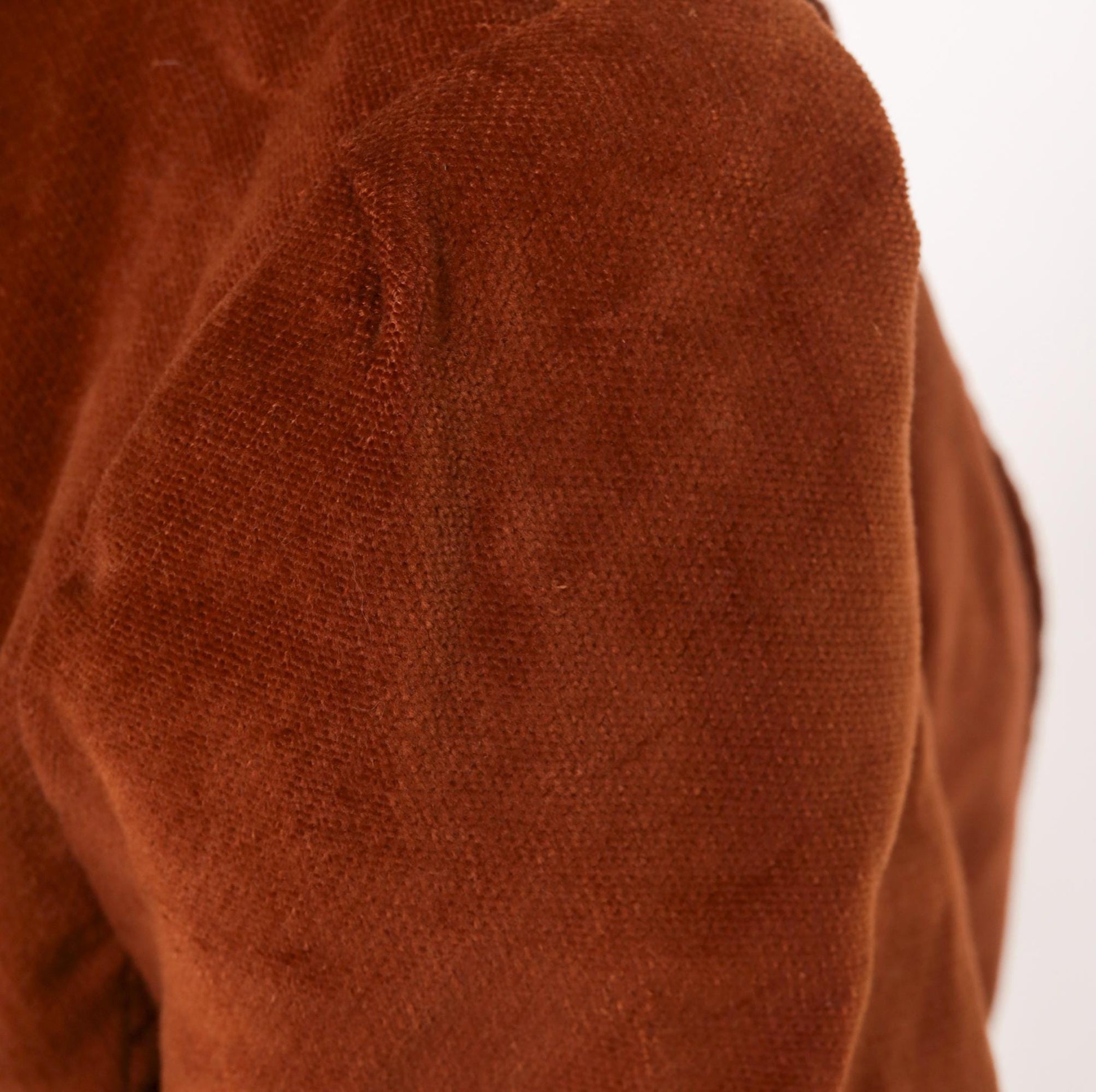 70s Brown Velvet Blazer Single Button Puff Shoulder Fitted Jacket Small